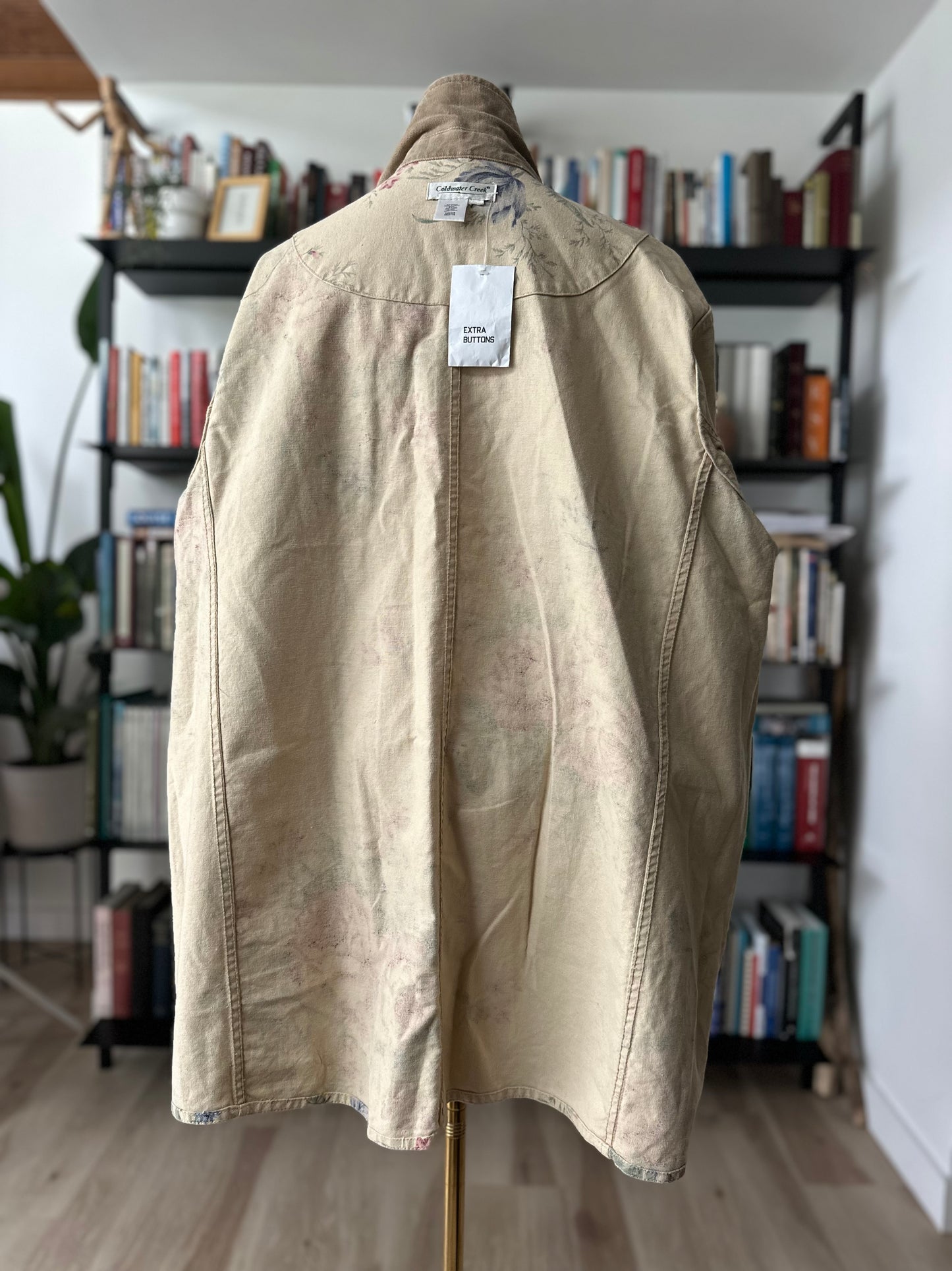 90s Coldwater Creek linen/cotton floral barn coat