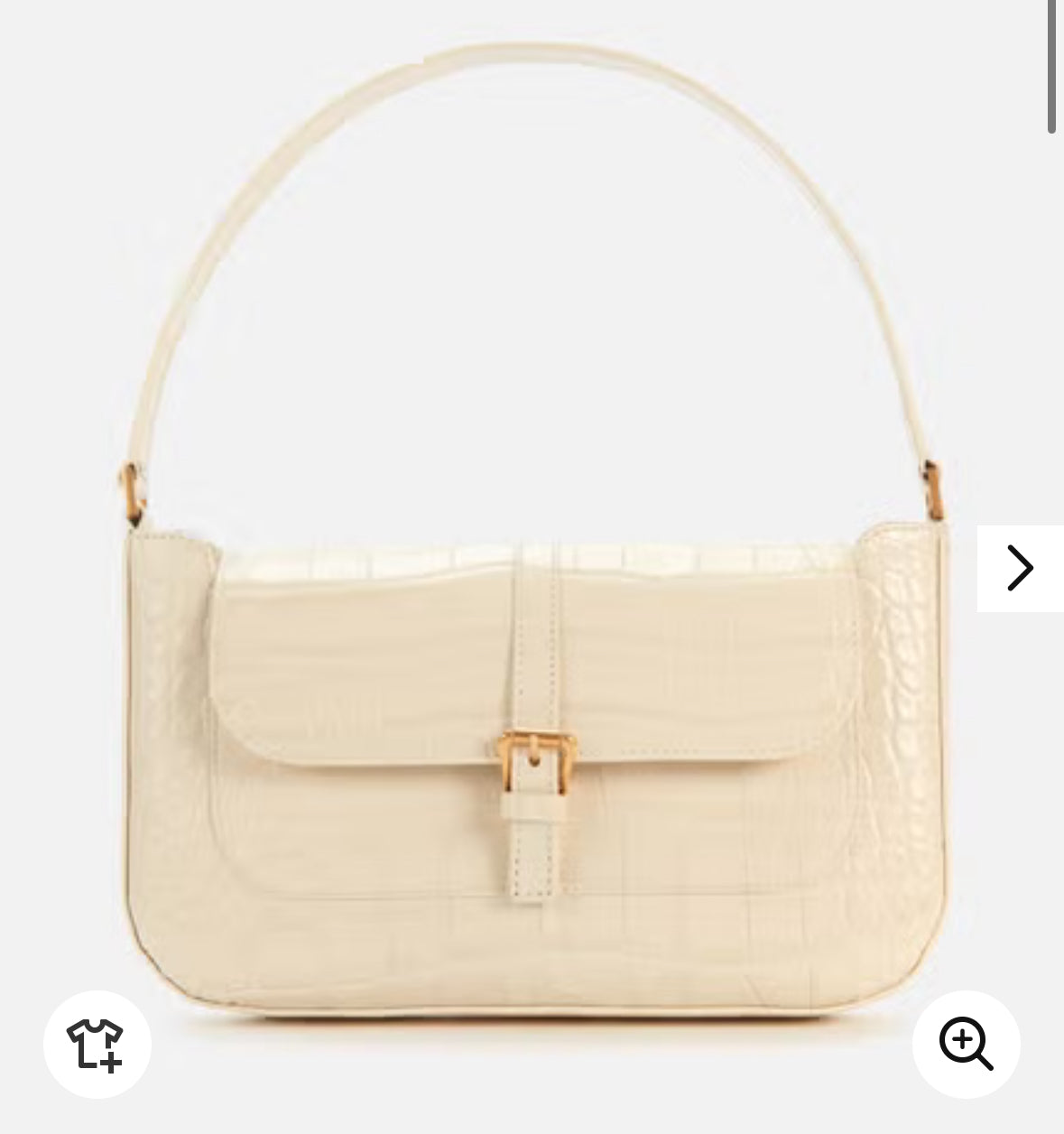 BY FAR cream croc embossed leather bag