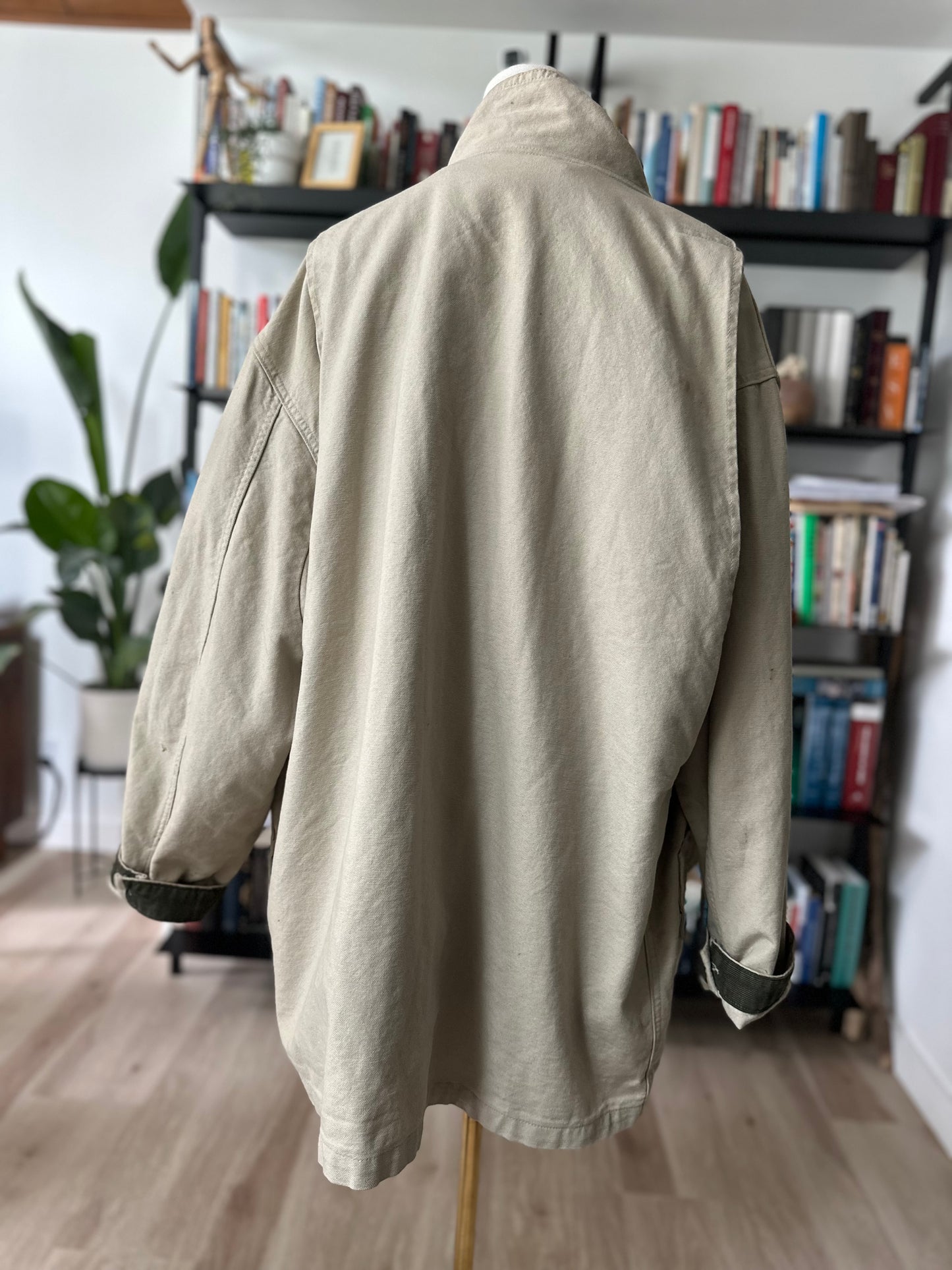 90s LL Bean khaki barn coat with removable lining. Made in the USA