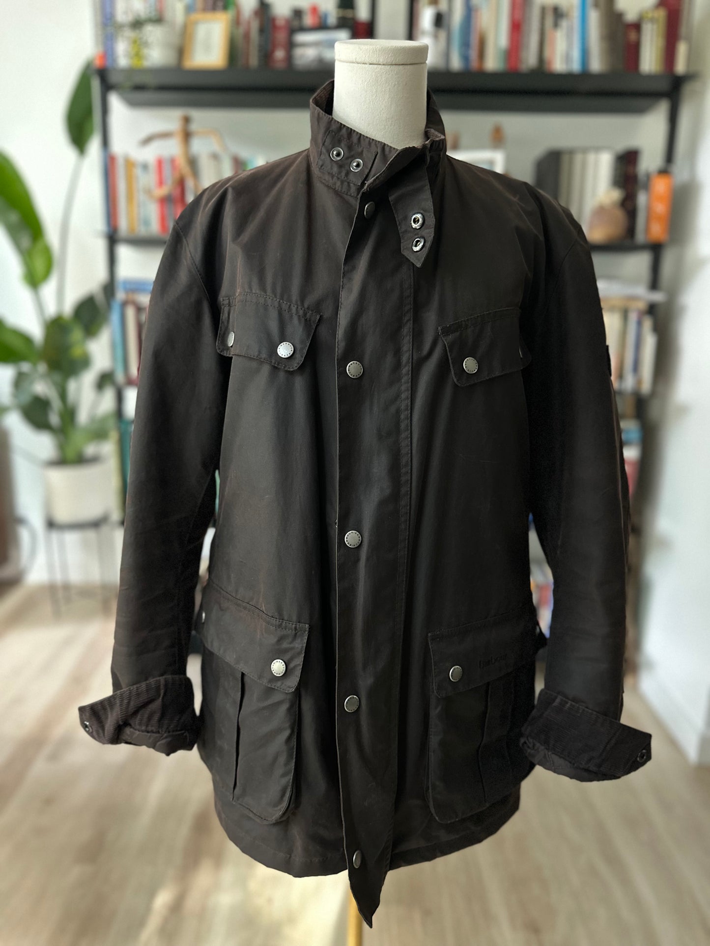 Barbour Duke cotton waxed jacket in brown. Made in Untied Kingdom