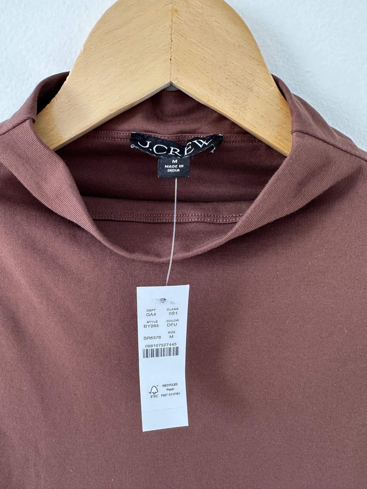 JCrew brown fitted knit mockneck dress with poplin dress