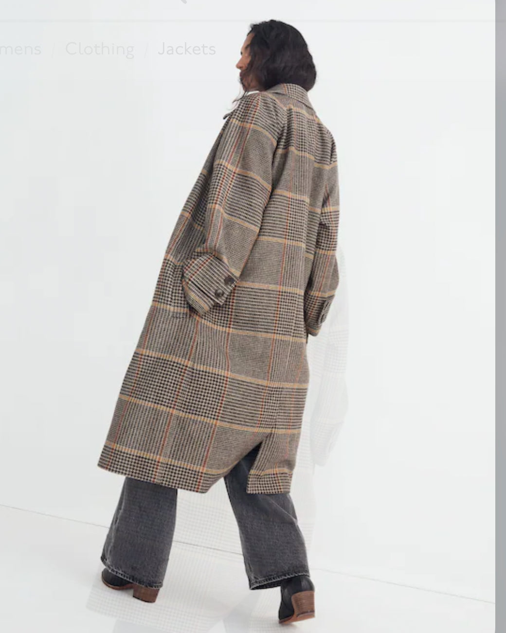 Madewell Oversized Car Coat in Glen Plaid. Size medium