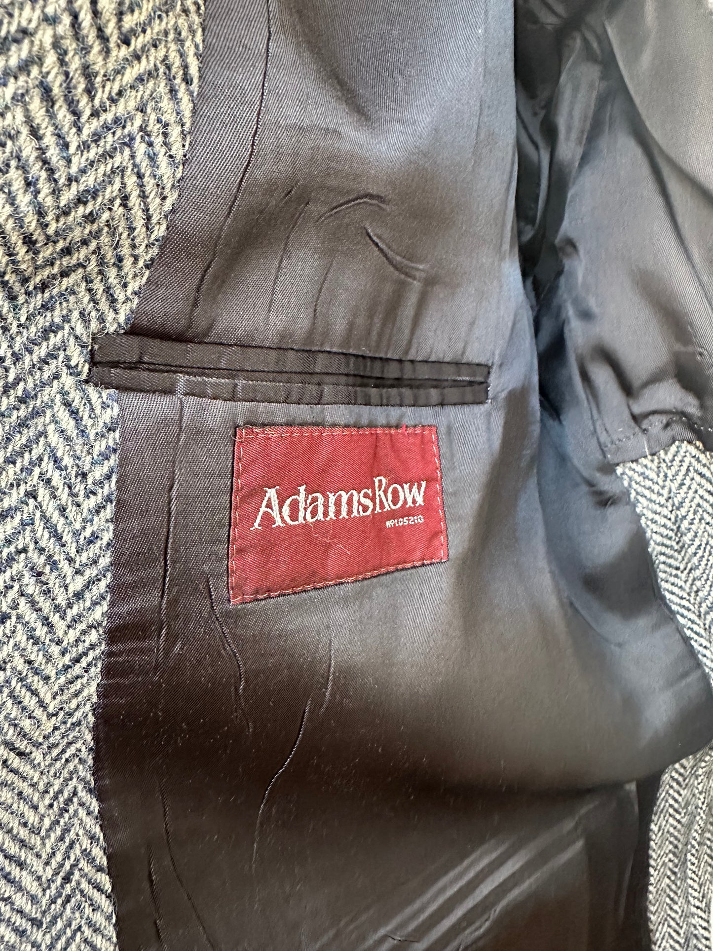 80s Harris Tweed navy blazer for Adams Row. Tailored in the USA