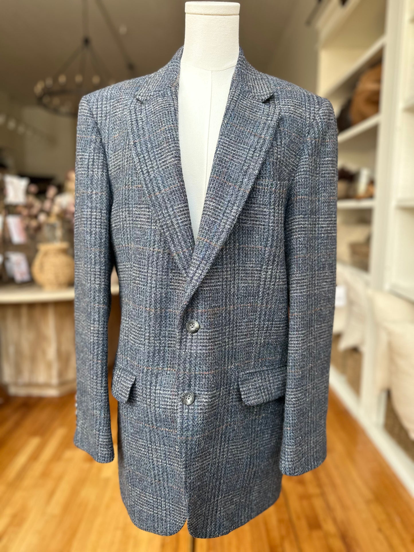 80s Bachrach blue tweed blazer. Made in USA