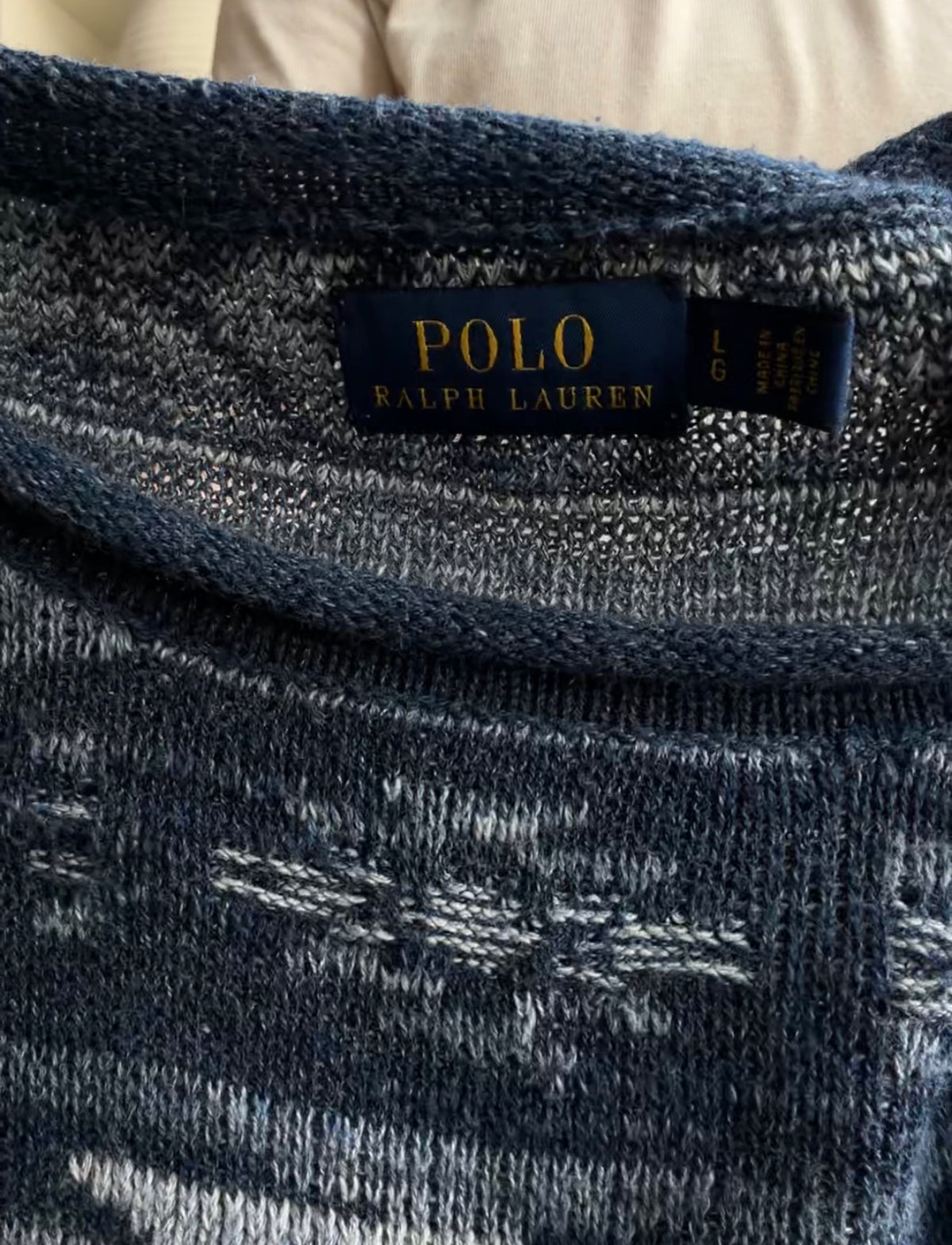 Polo Ralph Lauren blue cotton sweater. Fits S-L