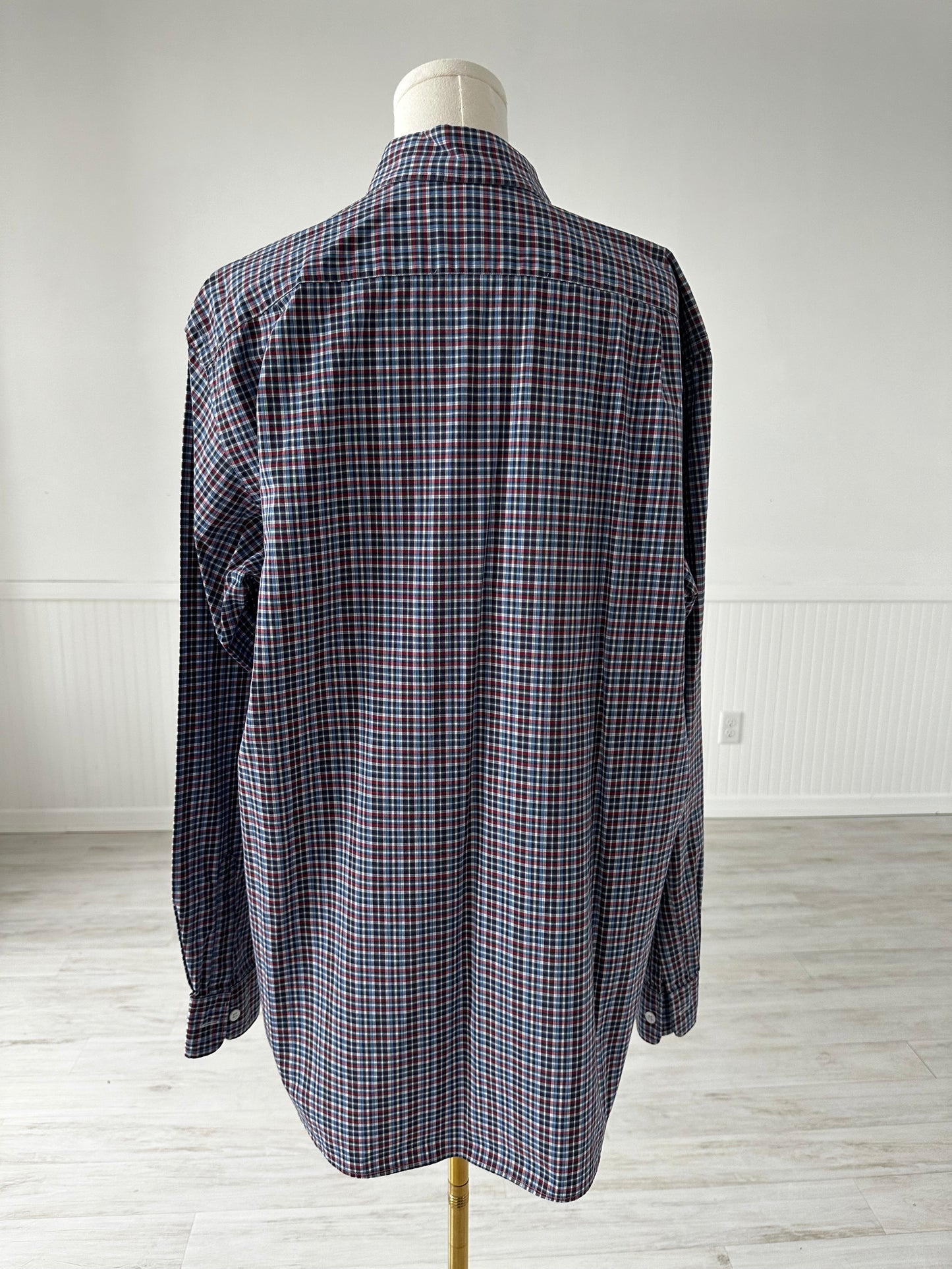 90s Polo Ralph Lauren Westerton plaid button down. Made in Hong Kong