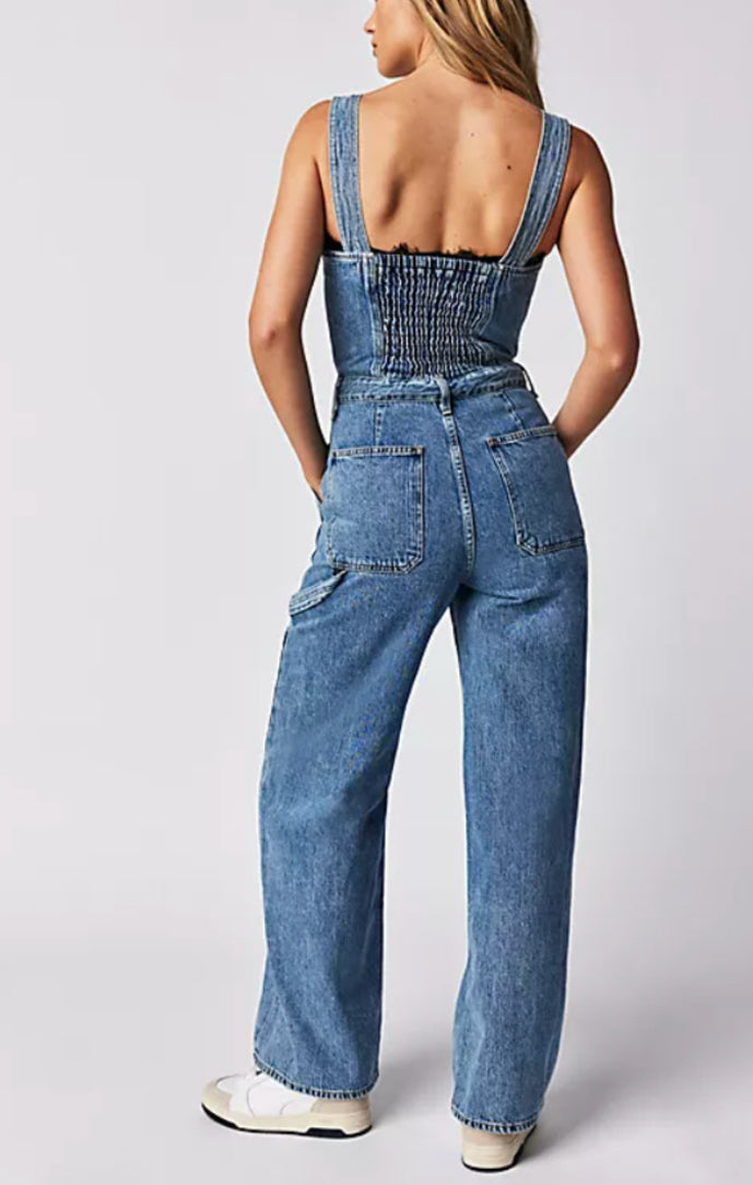 Agolde Paula denim overalls. Size 30