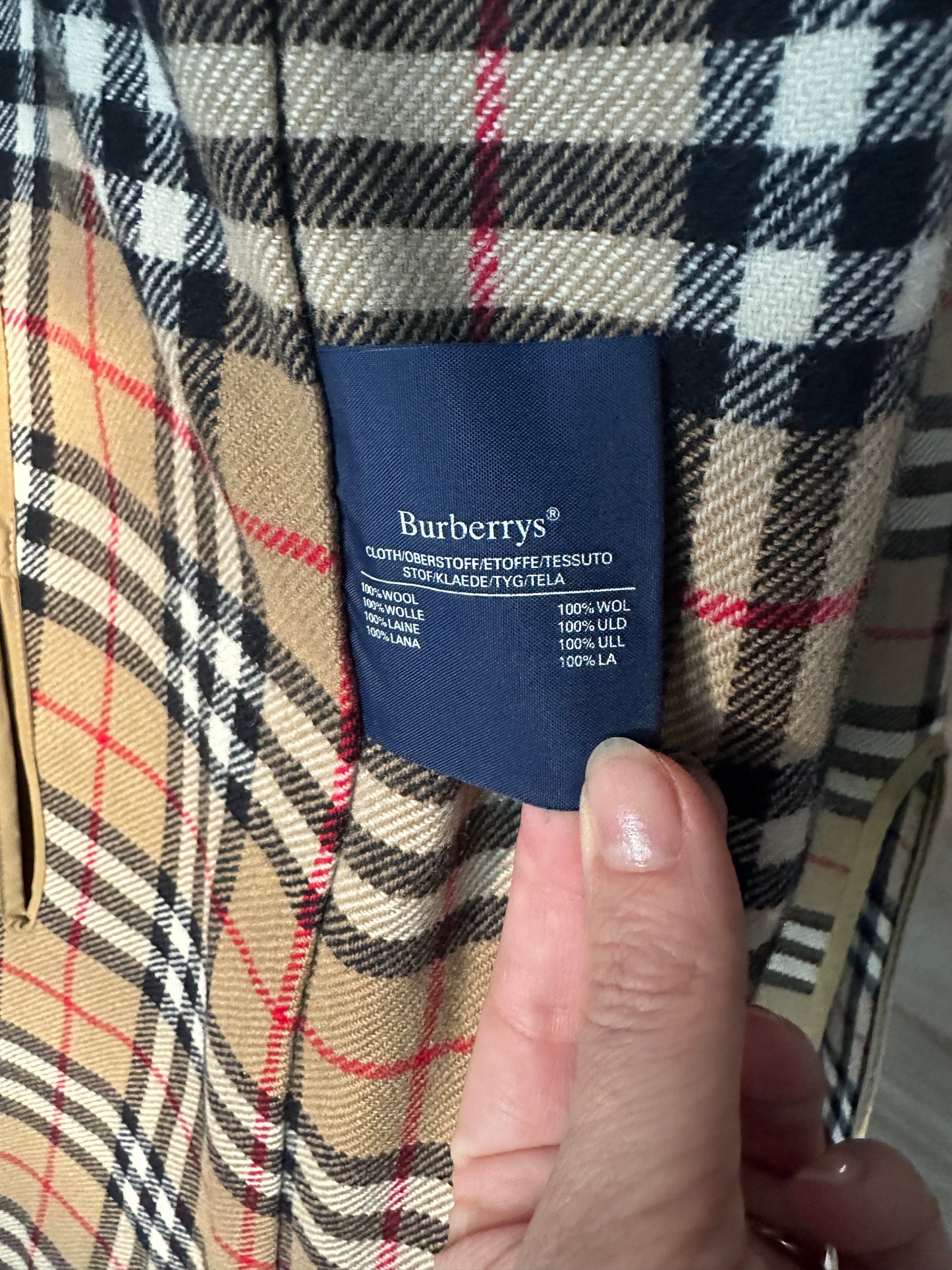 90s Burberry Camden car coat with removable wool lining. Size 42 reg.