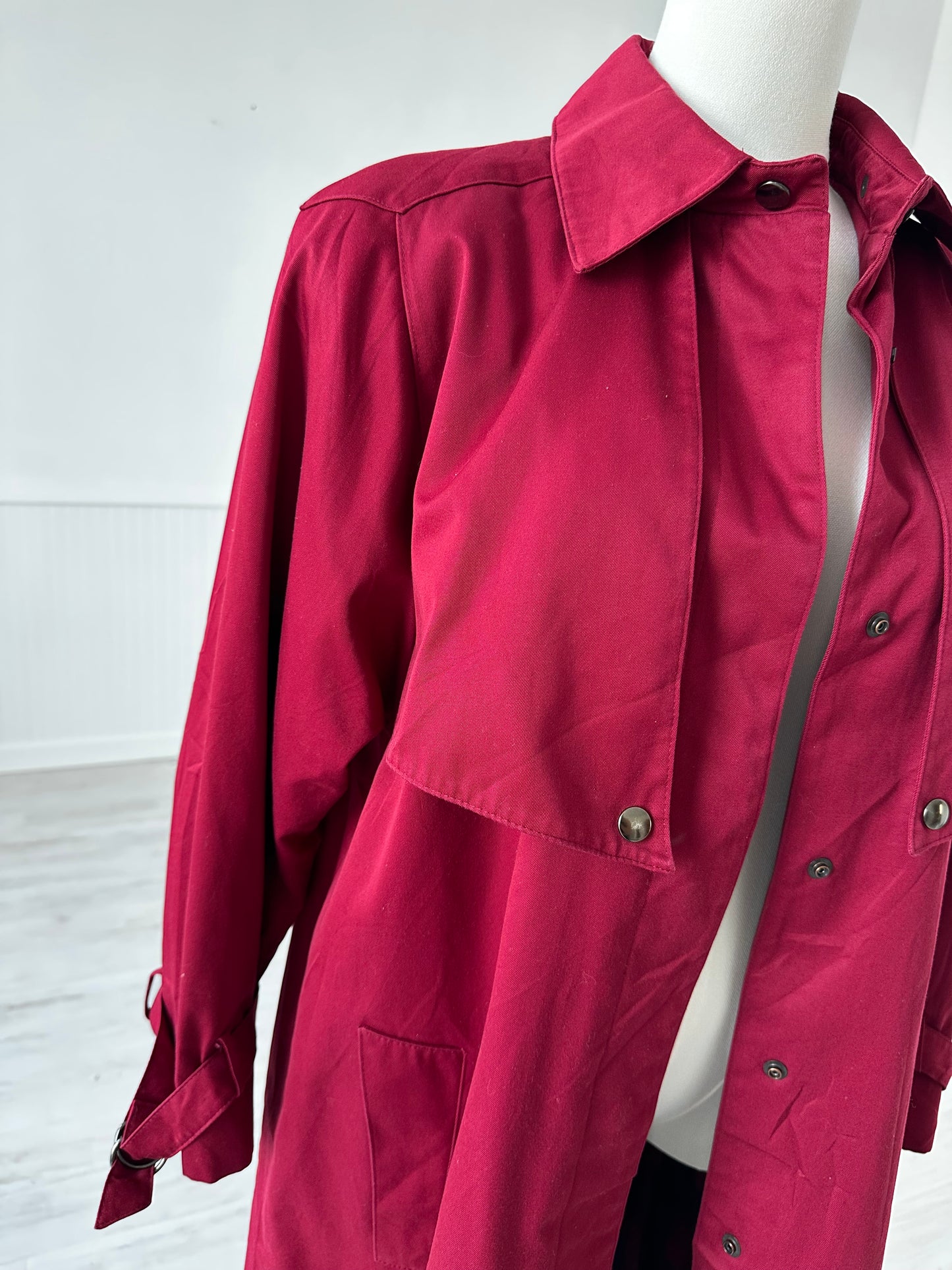 80s/90s J.G.Hook red trench. Made in the USA