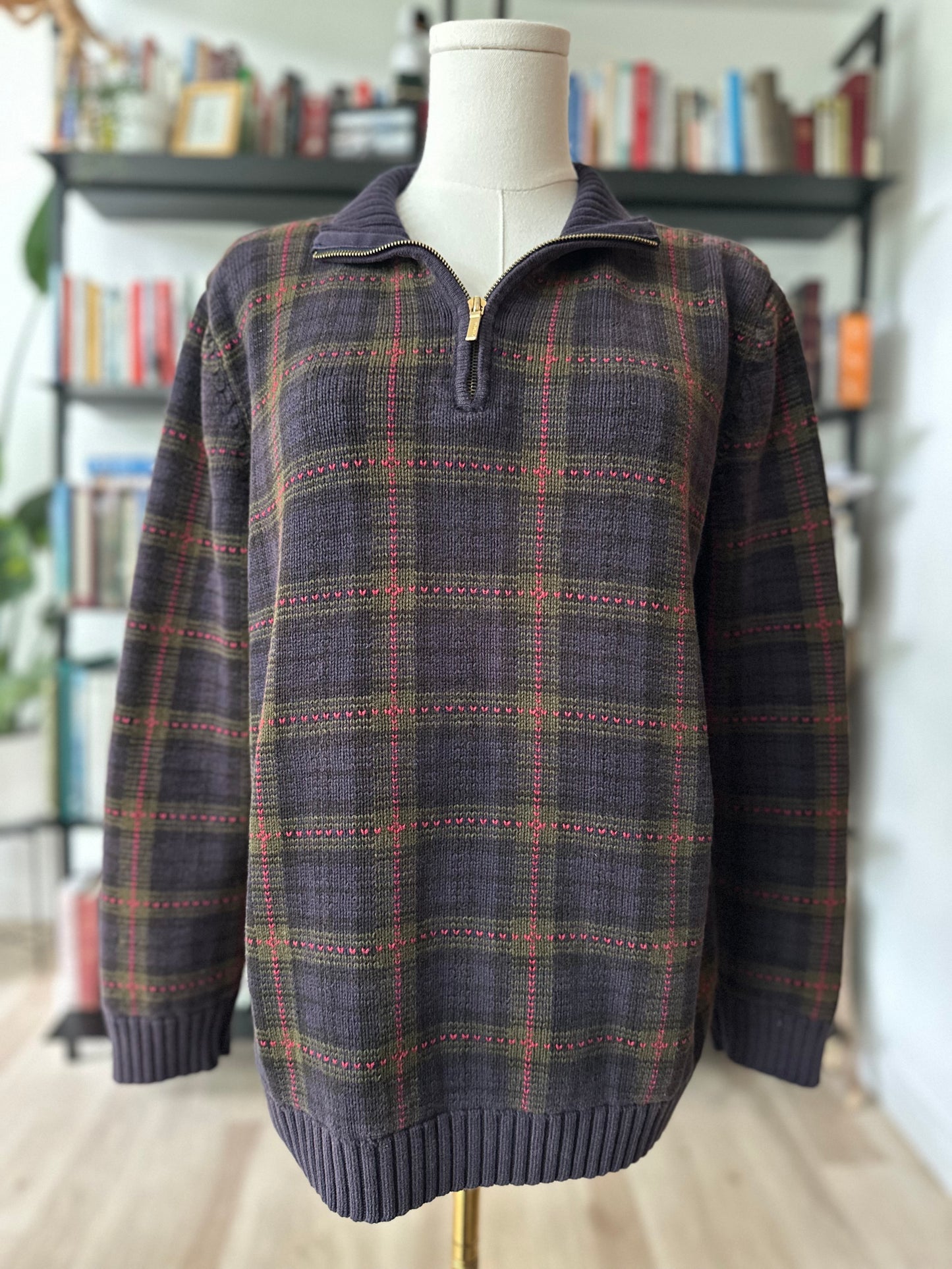 90s Lauren Ralph Lauren half zip cotton sweater