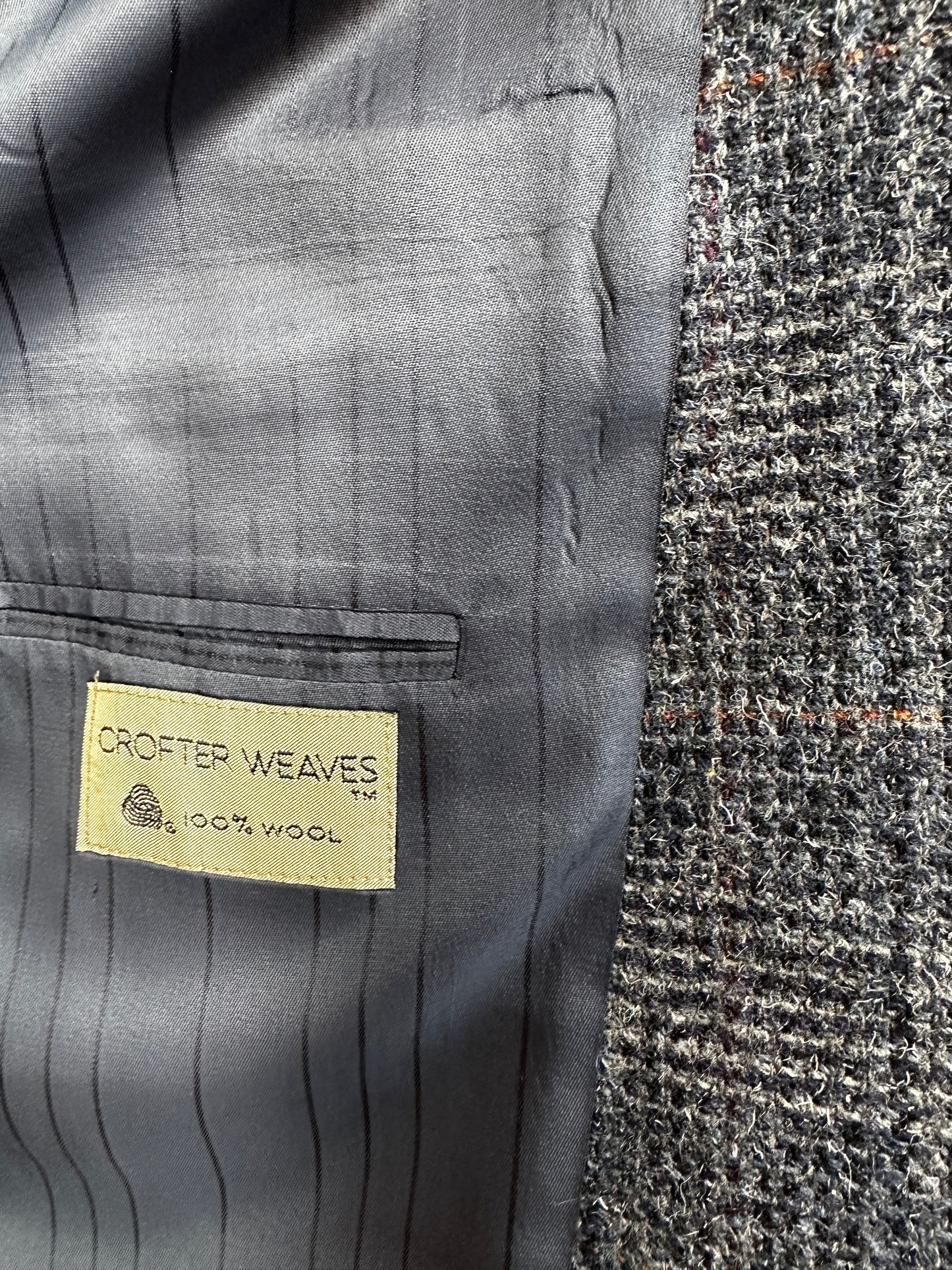 80s Bachrach blue tweed blazer. Made in USA