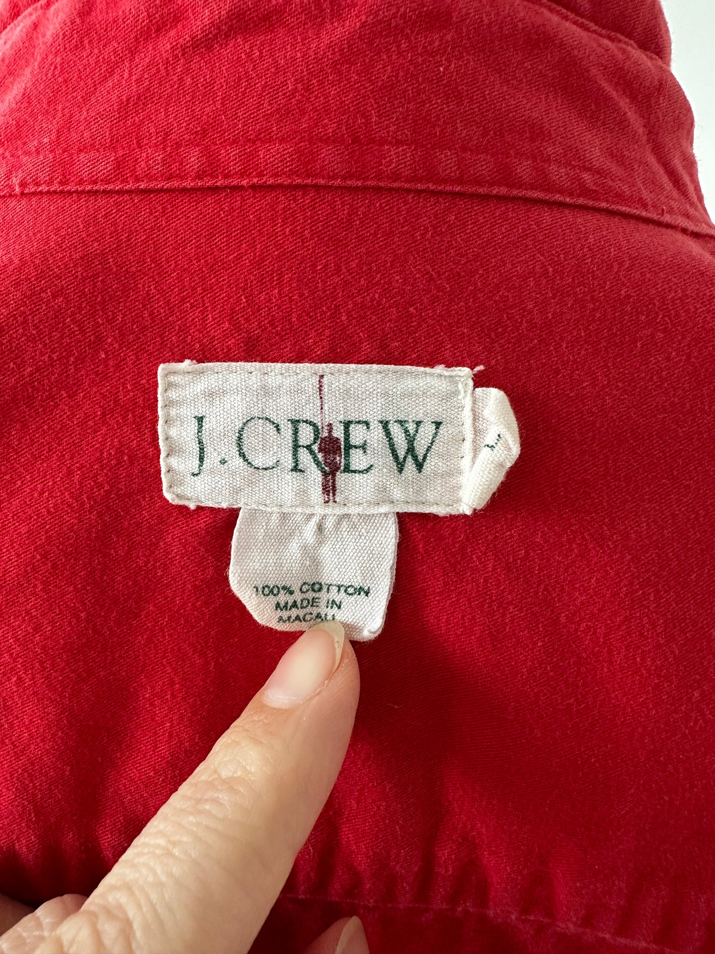 90s JCrew red brushed cotton button down
