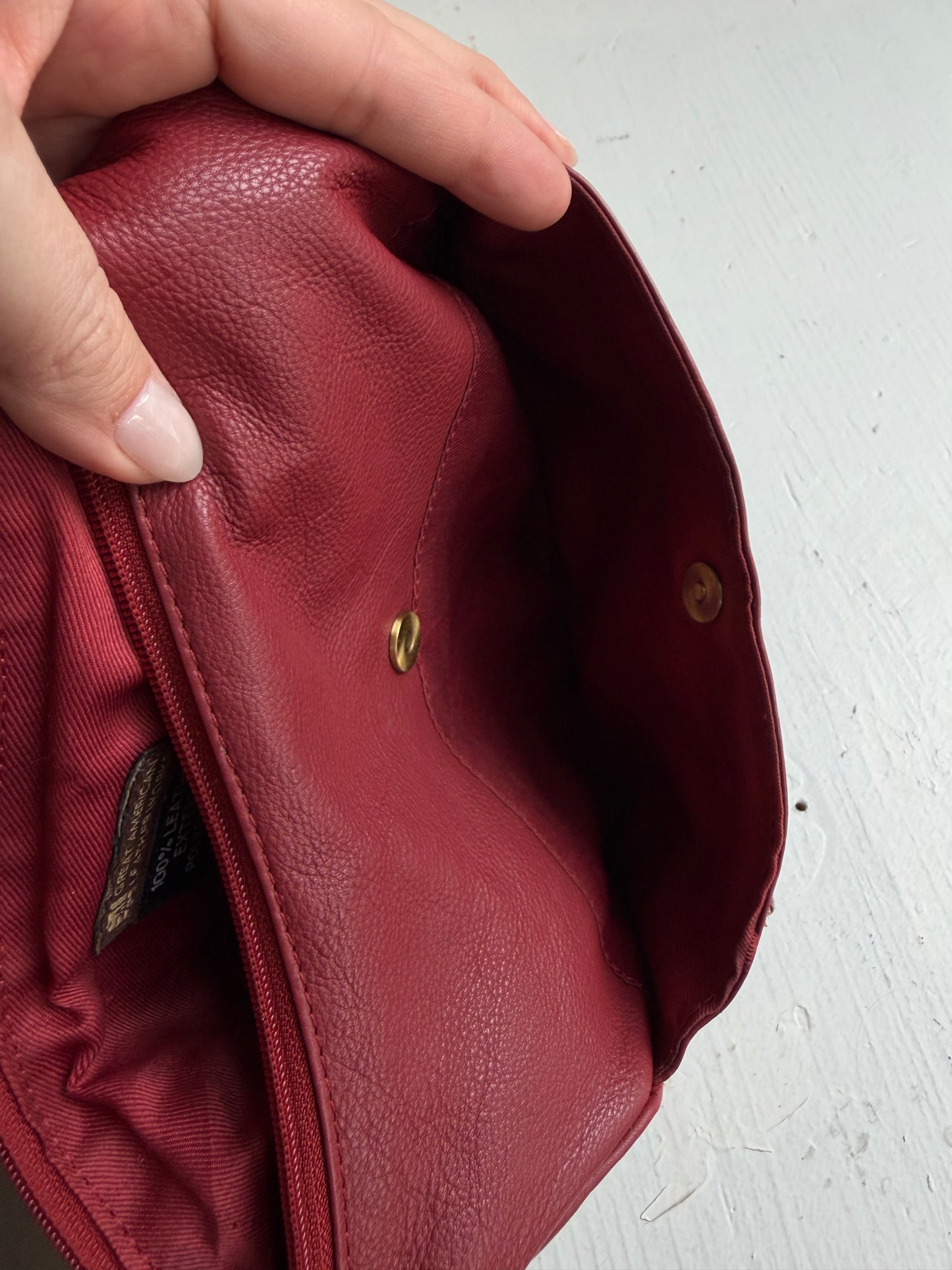 90s Great American Leather Works red leather crossbody bag