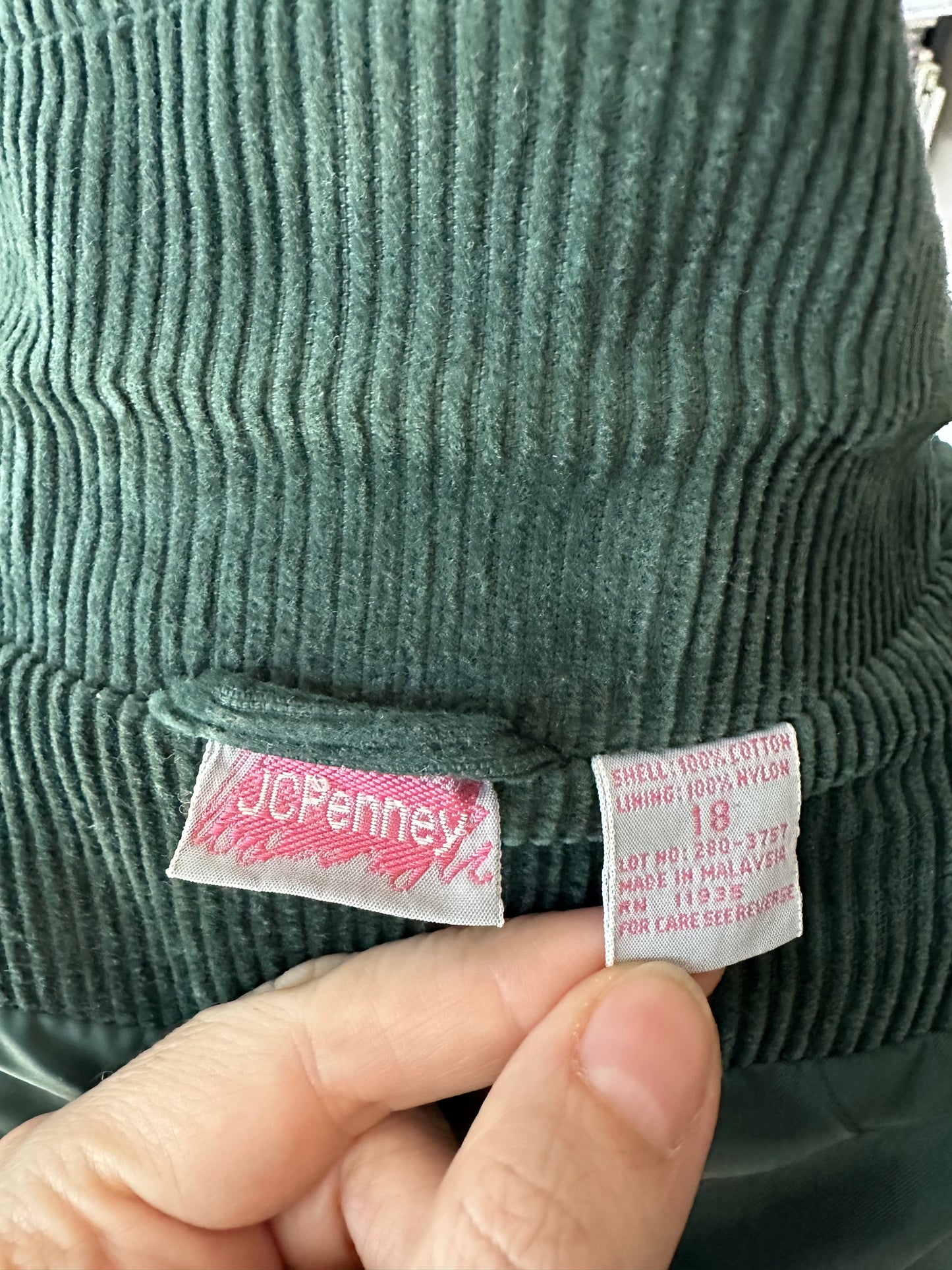 80s JCPenney hunter green corduroy blazer