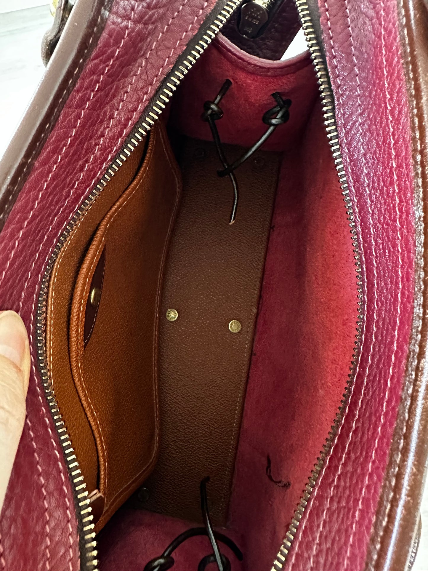 90s Dooney and Bourke zip top satchel in merlot wine