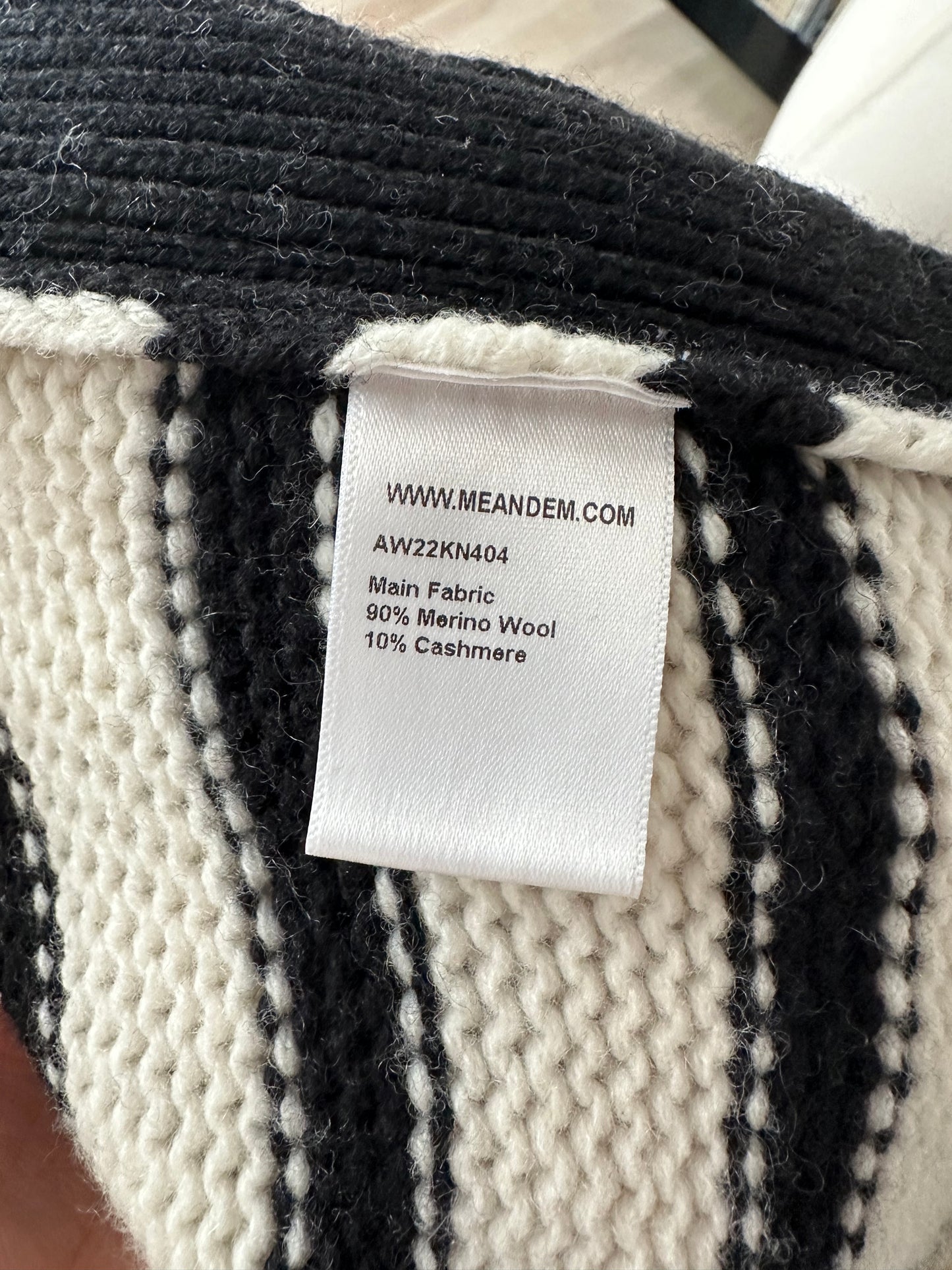 Me+Em wool cashmere striped sweater. Size medium. NWT