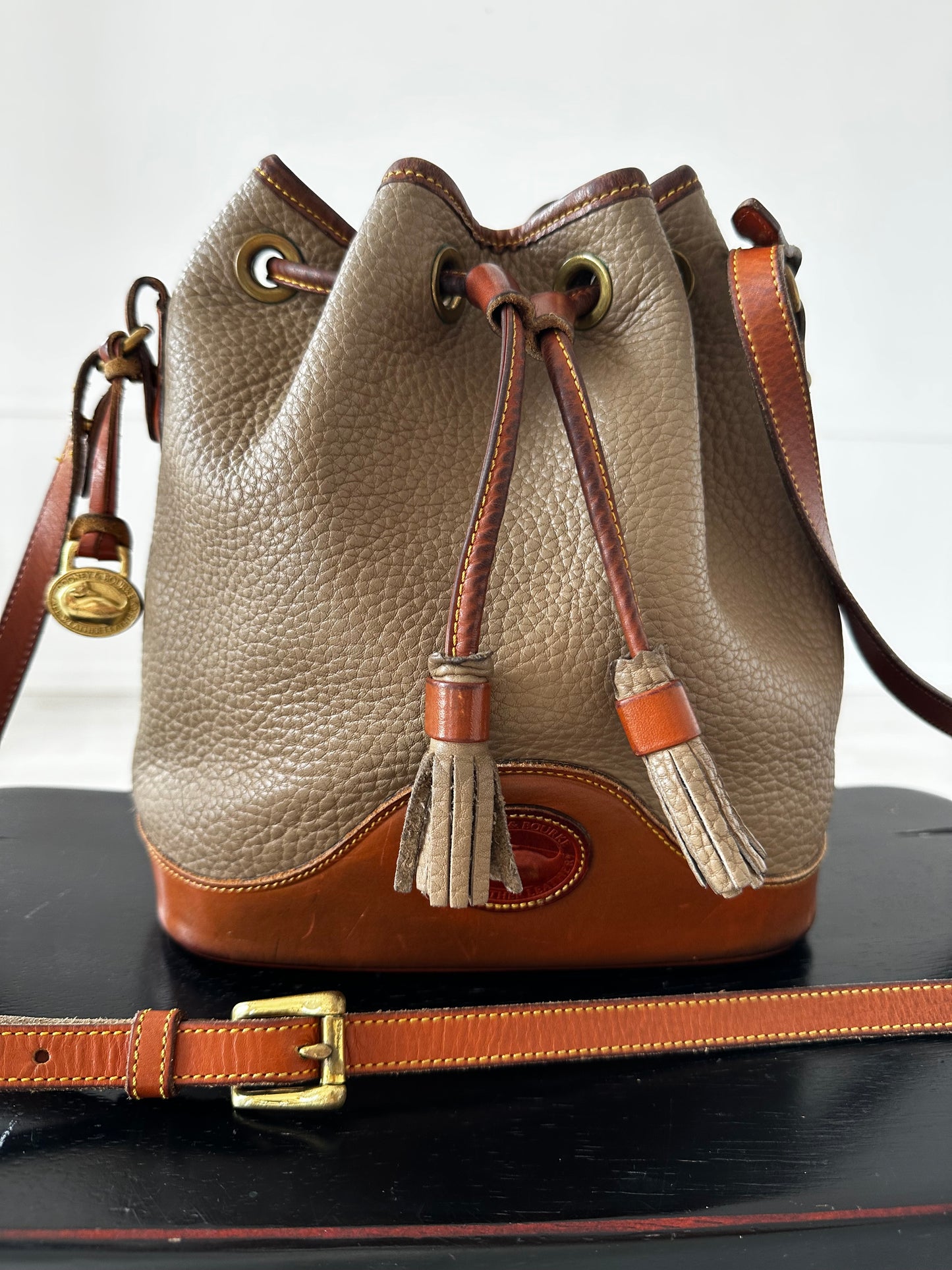 90s Dooney and Bourke drawstring bucket bag
