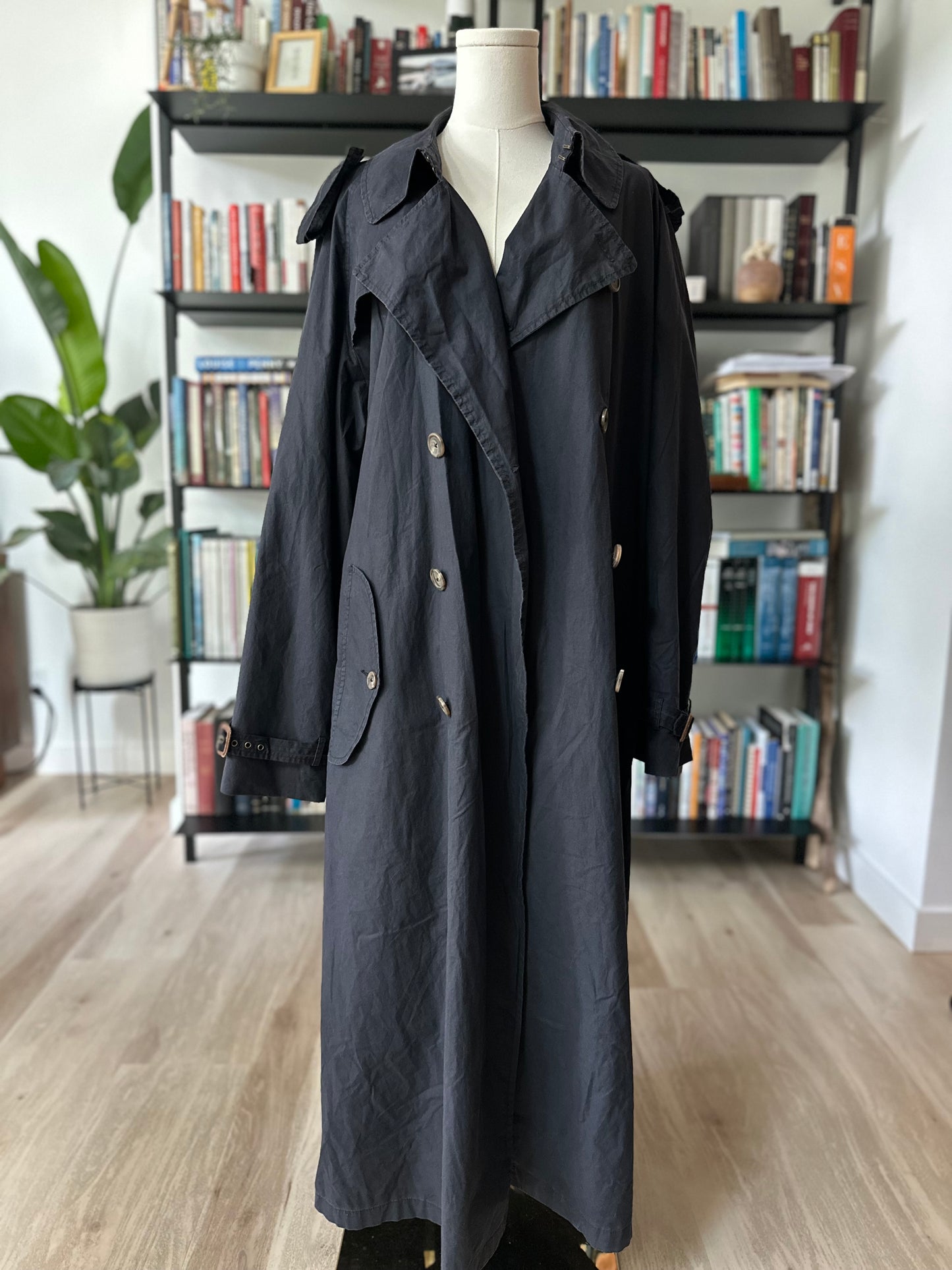 90s Polo Ralph Lauren navy light weight trench coat
