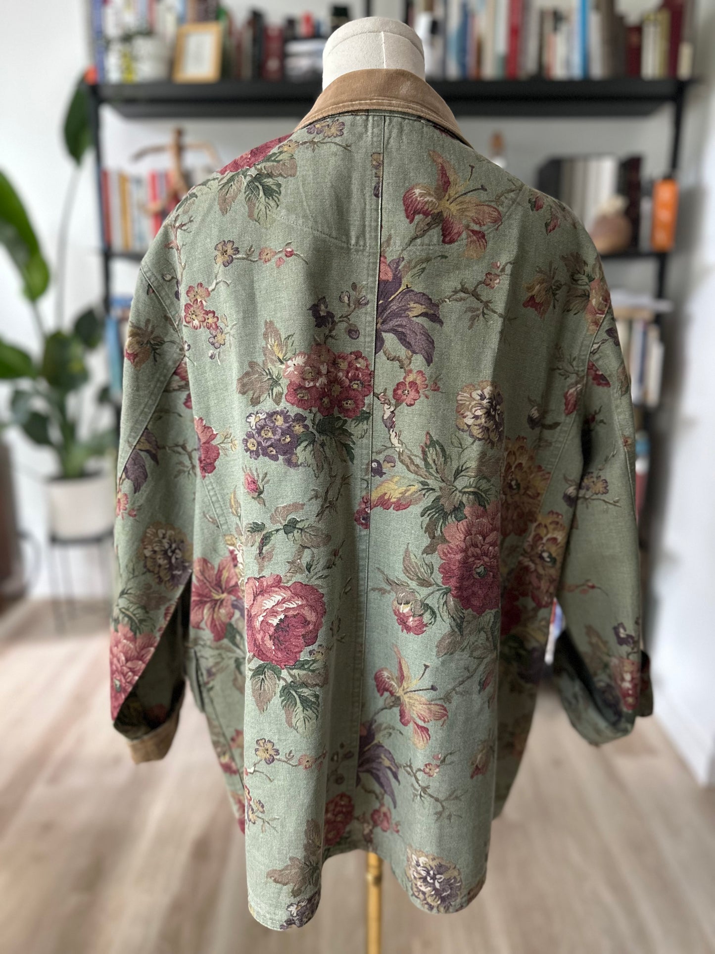 90s Coldwater Creek green floral barn coat. Made in the USA