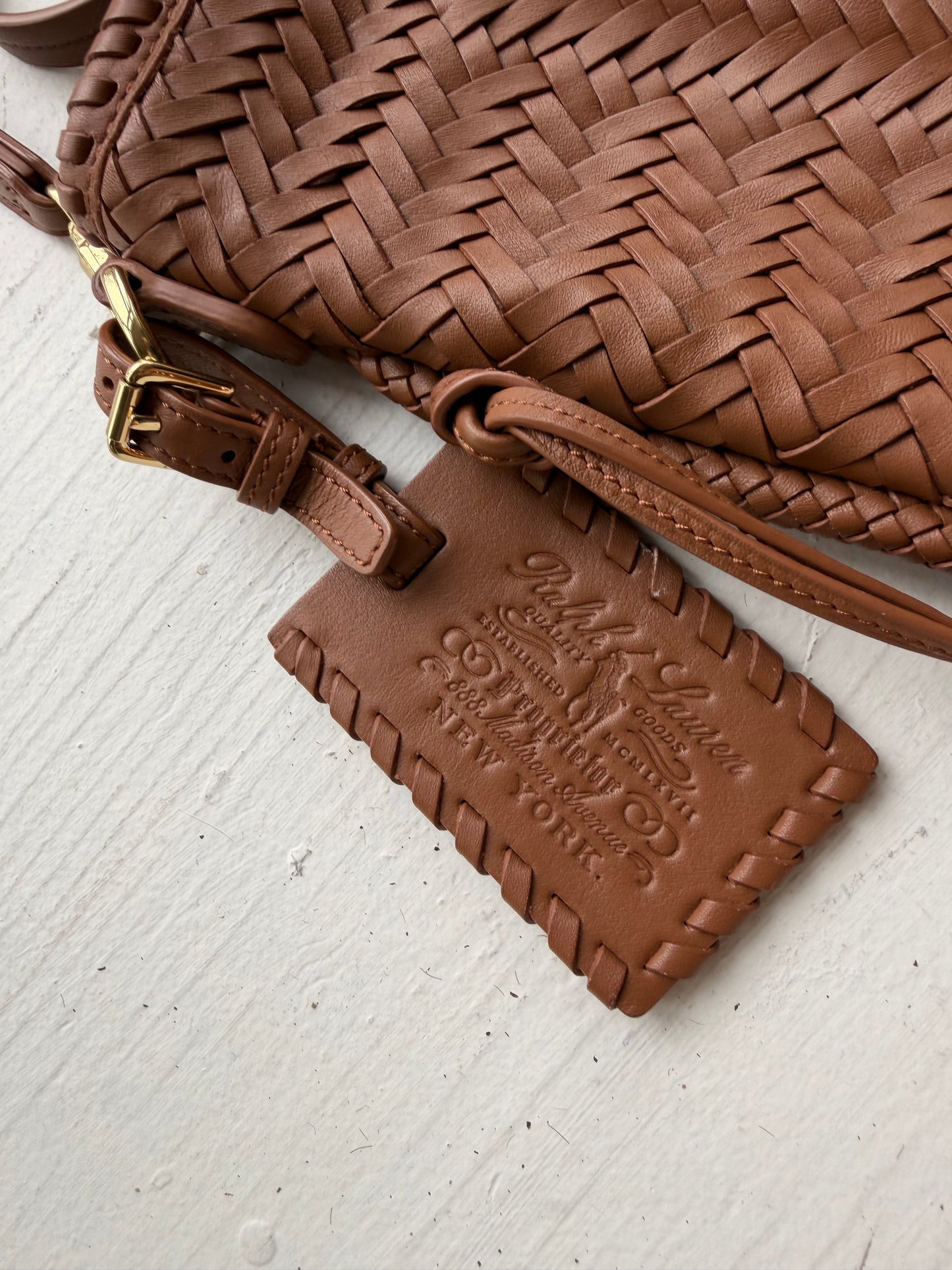 Ralph Lauren leather woven bag