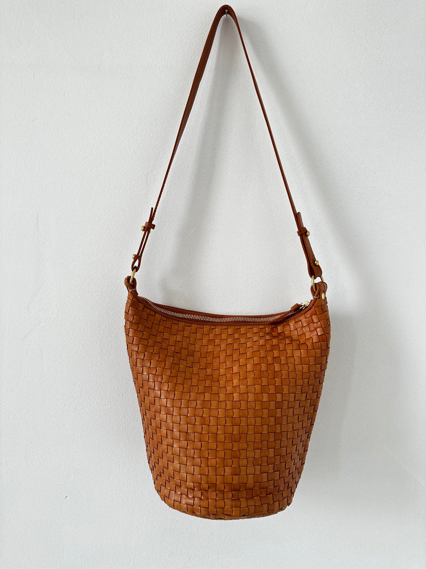 Clare V petite Jeanne natural woven leather