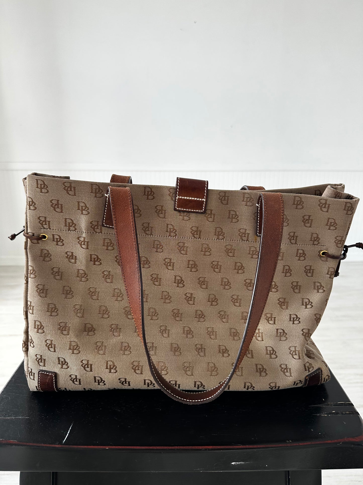 90s Dooney and Bourke signature monogram canvas tote bag
