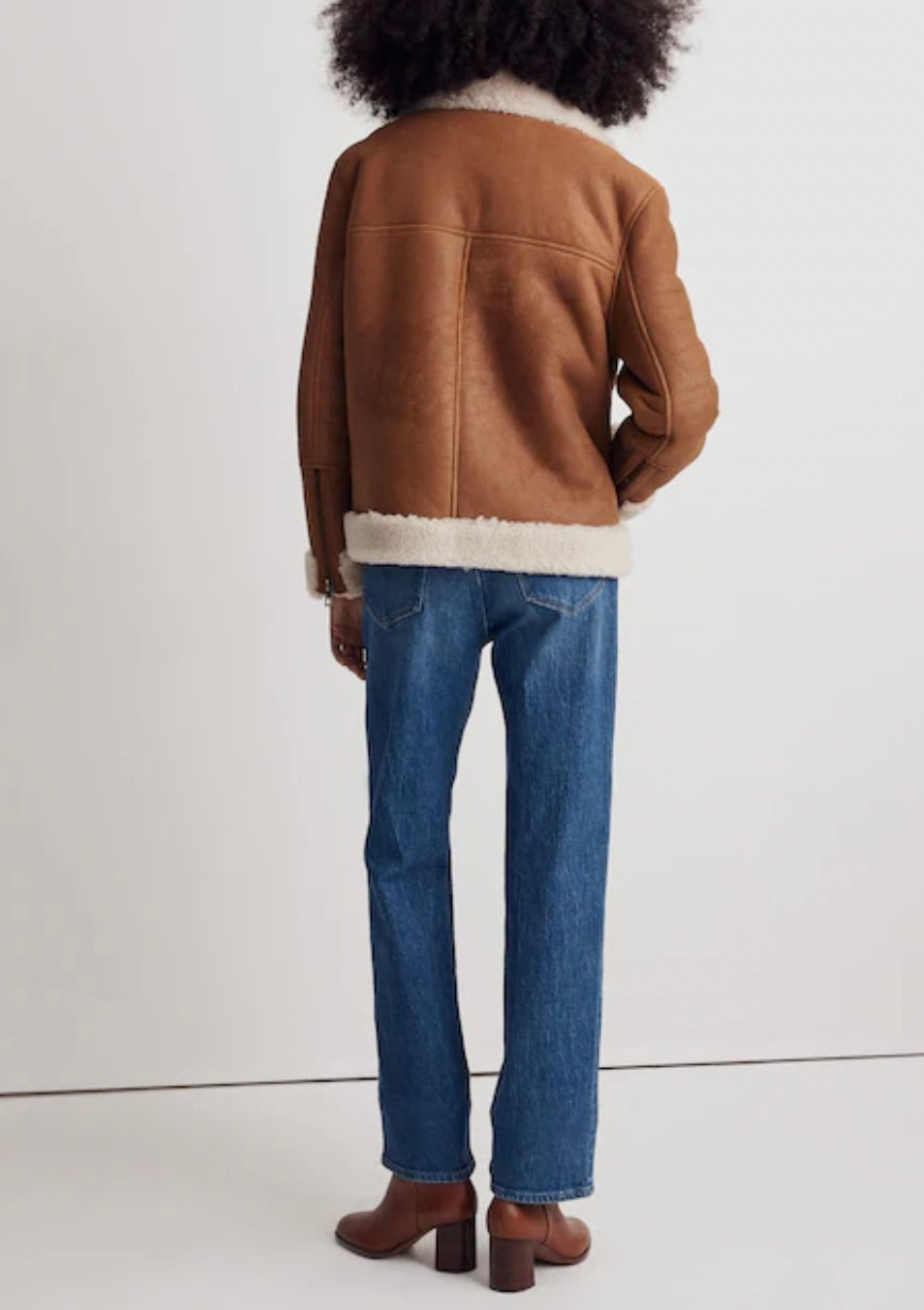 Madewell Oversized Shearling Motorcycle Jacket. NWT. Size Medium. Retails for $748