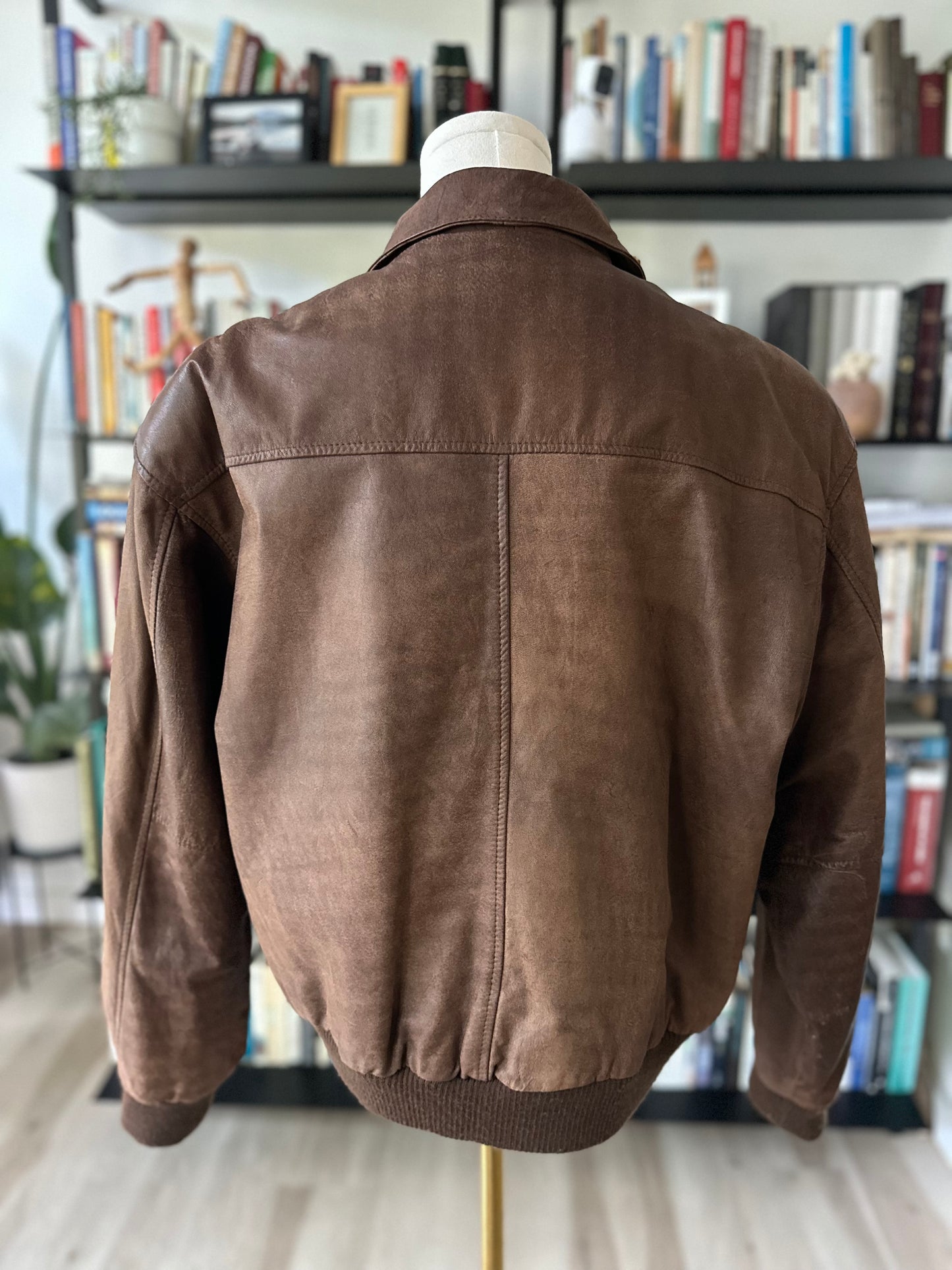 90s Otello Pelle leather bomber. Made in Korea