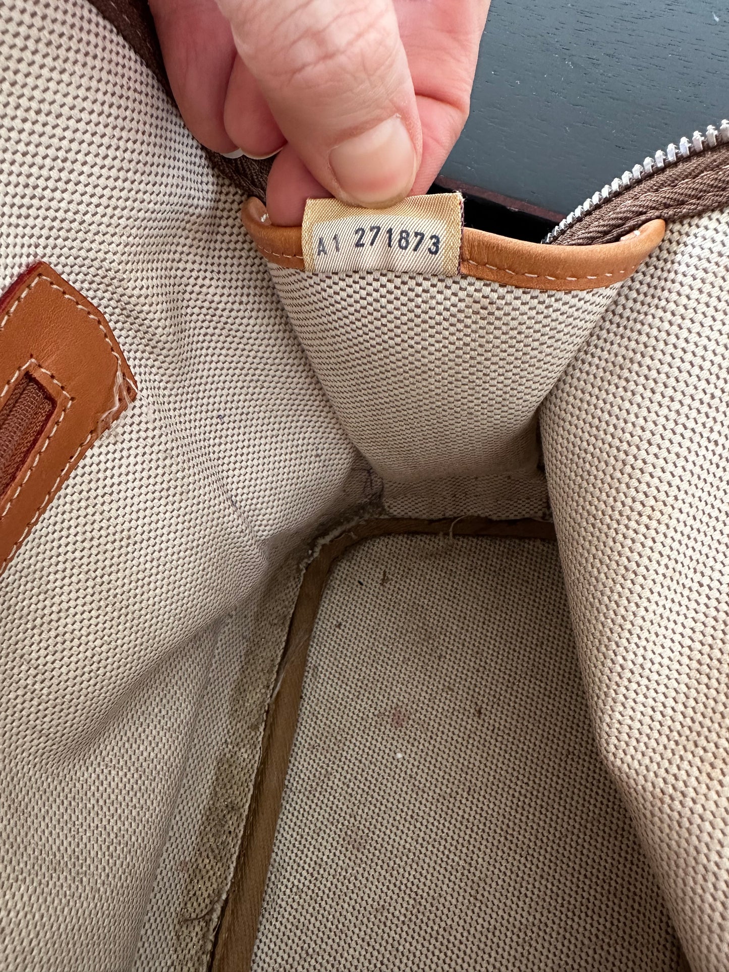 90s Dooney and Bourke Monogramed canvas domed satchel