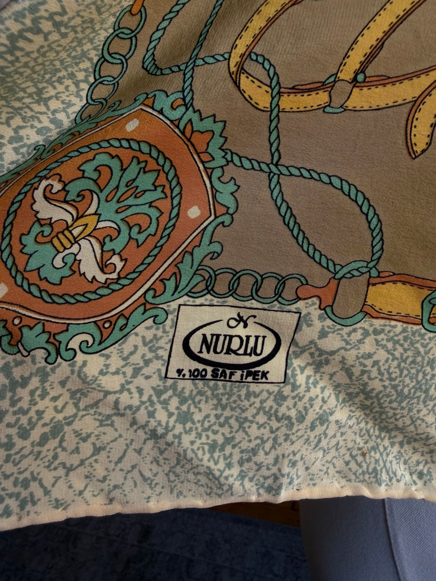 Paris vintage silk scarf #12
