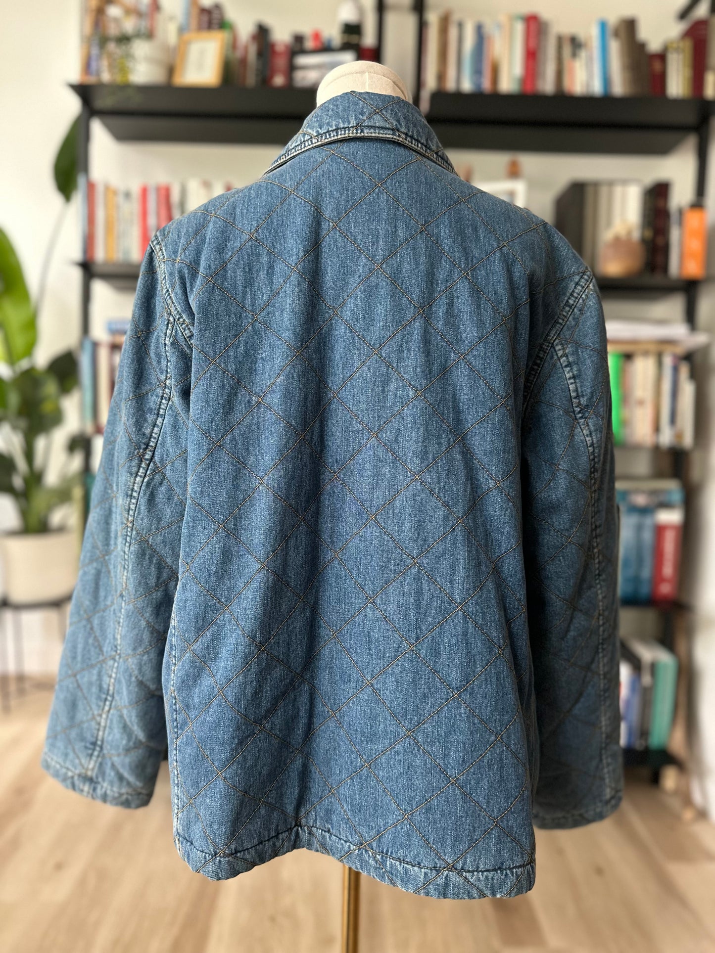 90s Lauren by Ralph Lauren quilted denim jacket. Made in Hong Kong
