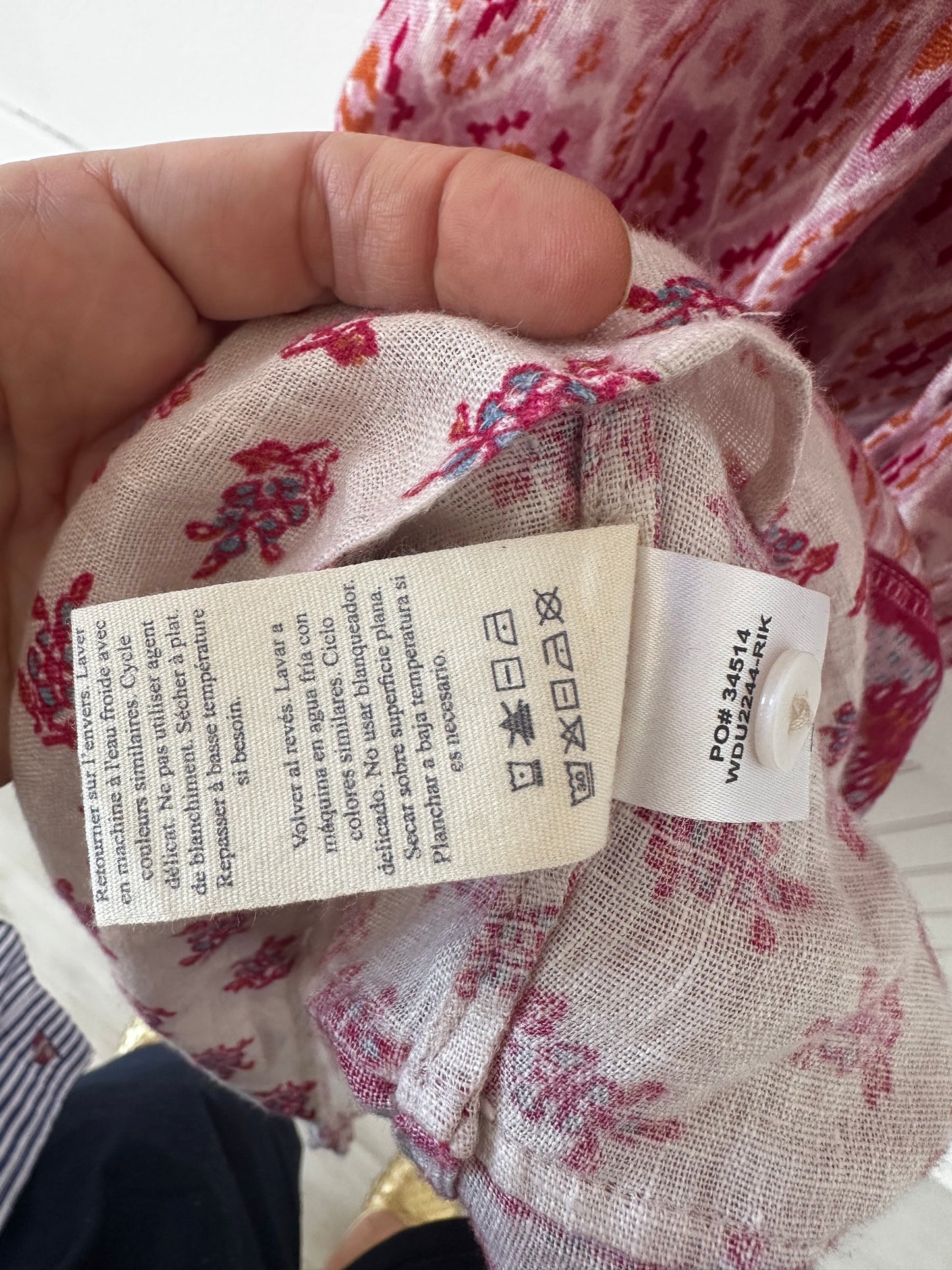 Faherty Gracie print block dress. Size medium