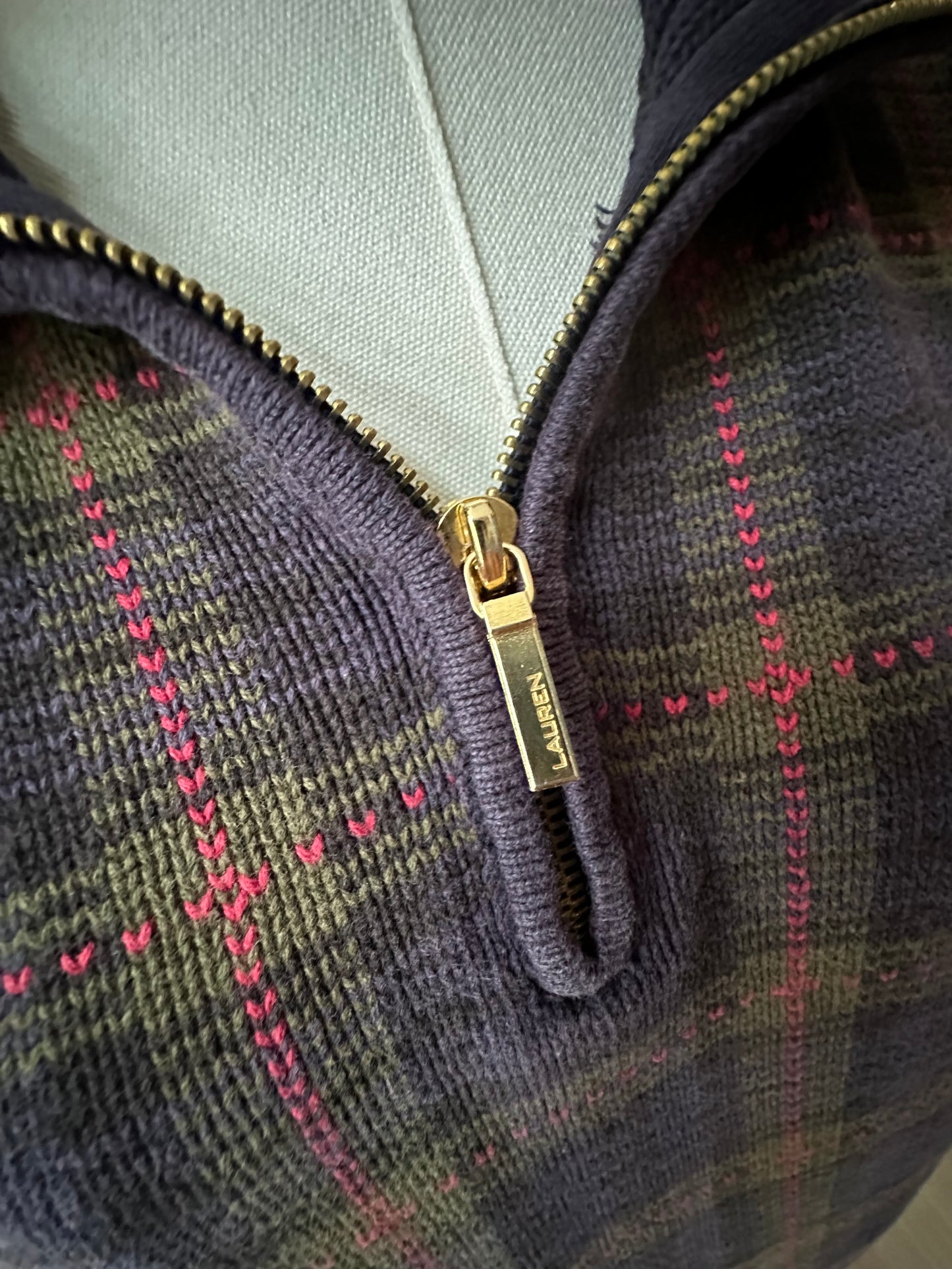 90s Lauren Ralph Lauren half zip cotton sweater