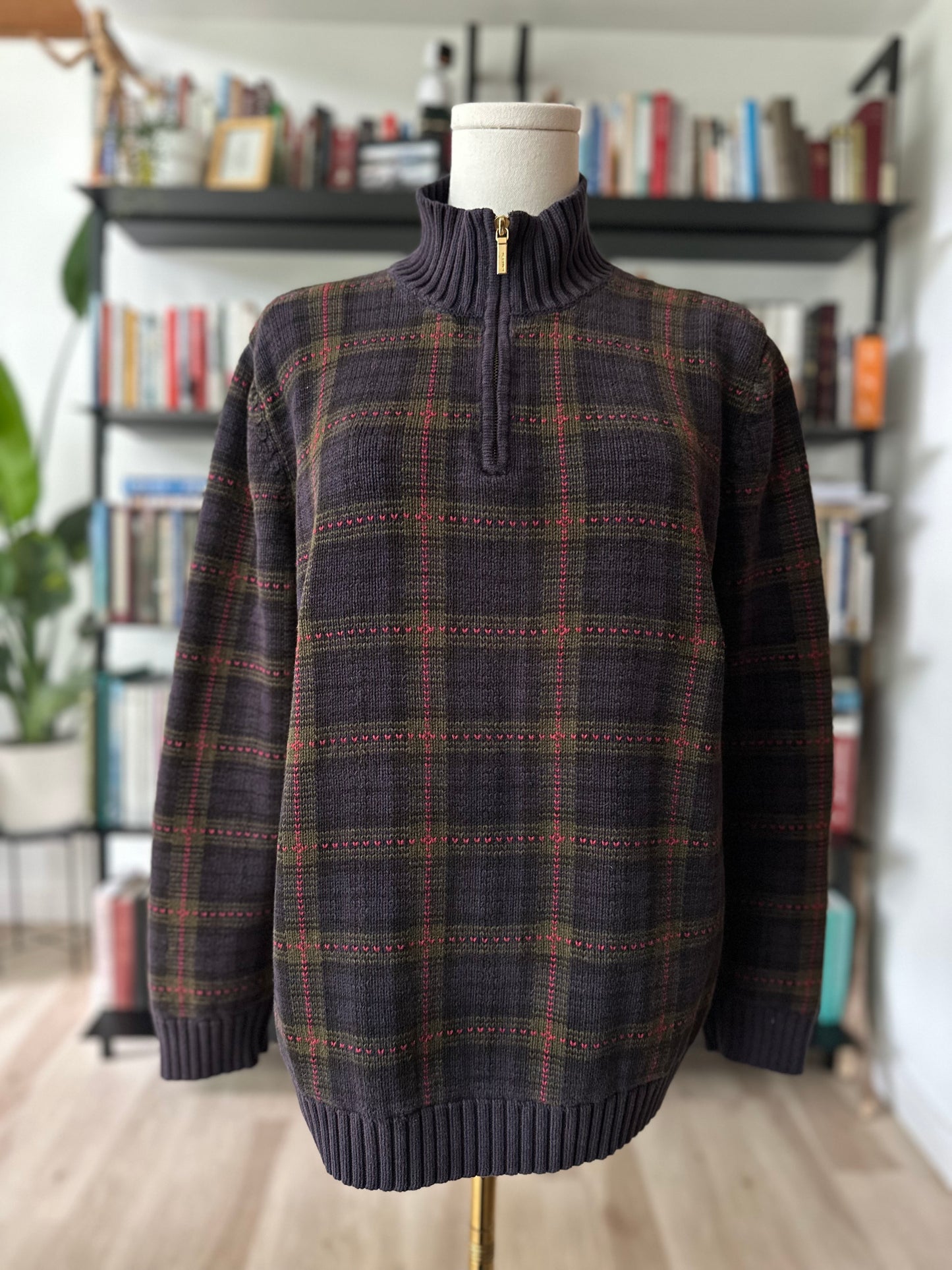 90s Lauren Ralph Lauren half zip cotton sweater