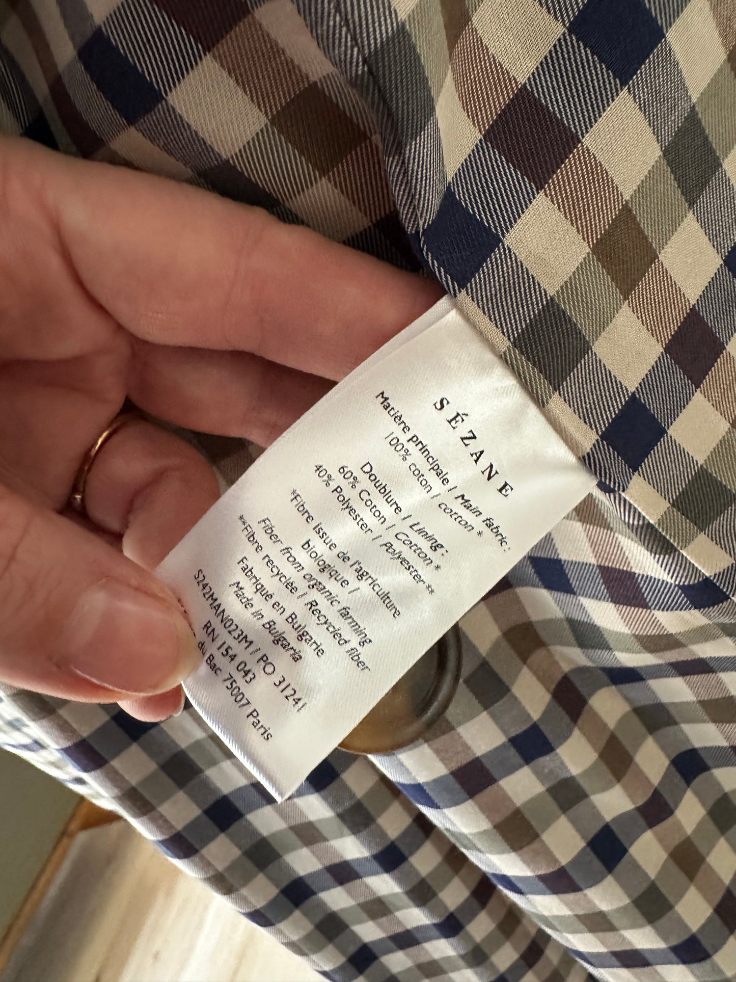 NWT Sezane Clyde trench in camel. Size US 10