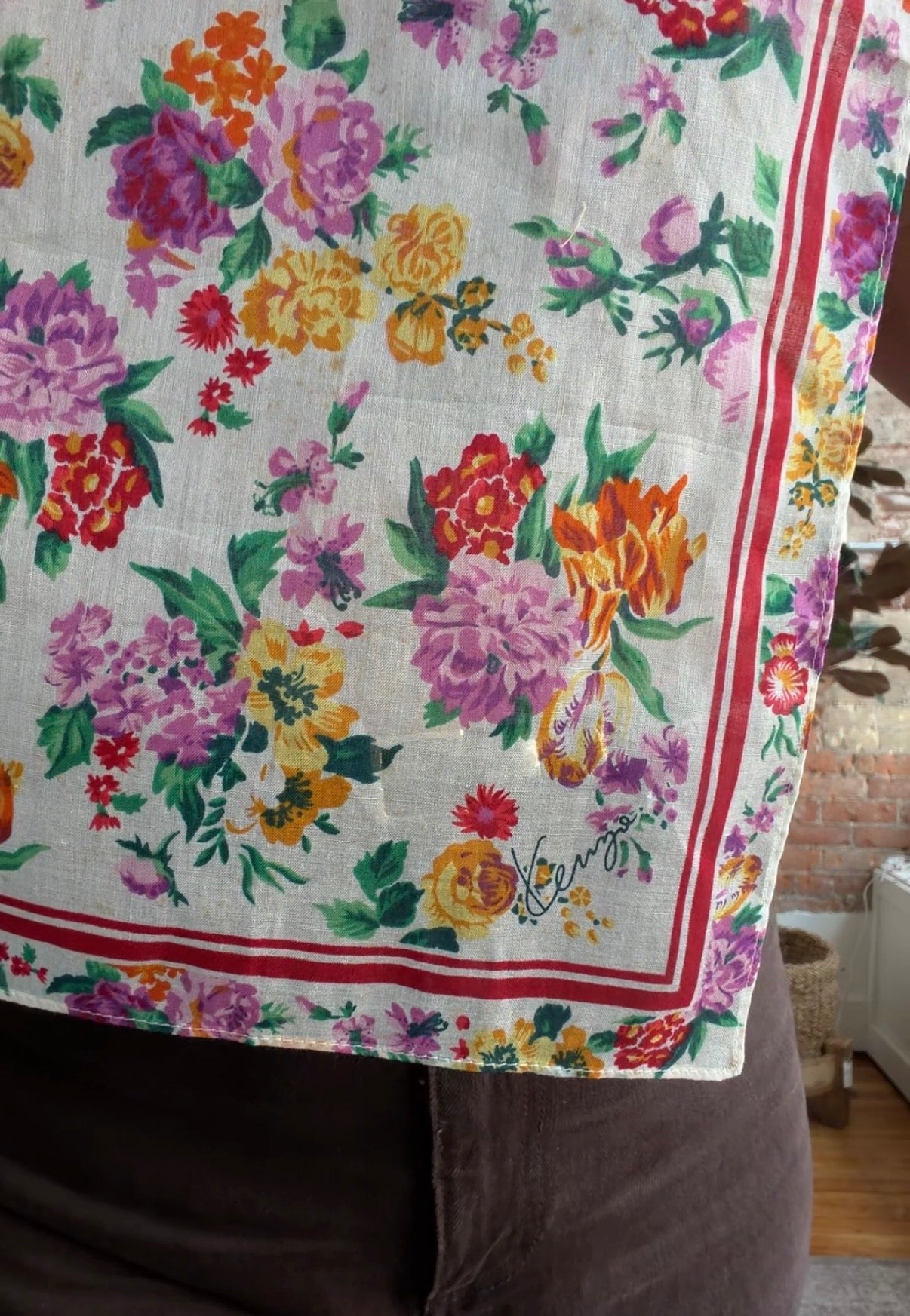 #11 Vintage Kenzo floral cotton scarf