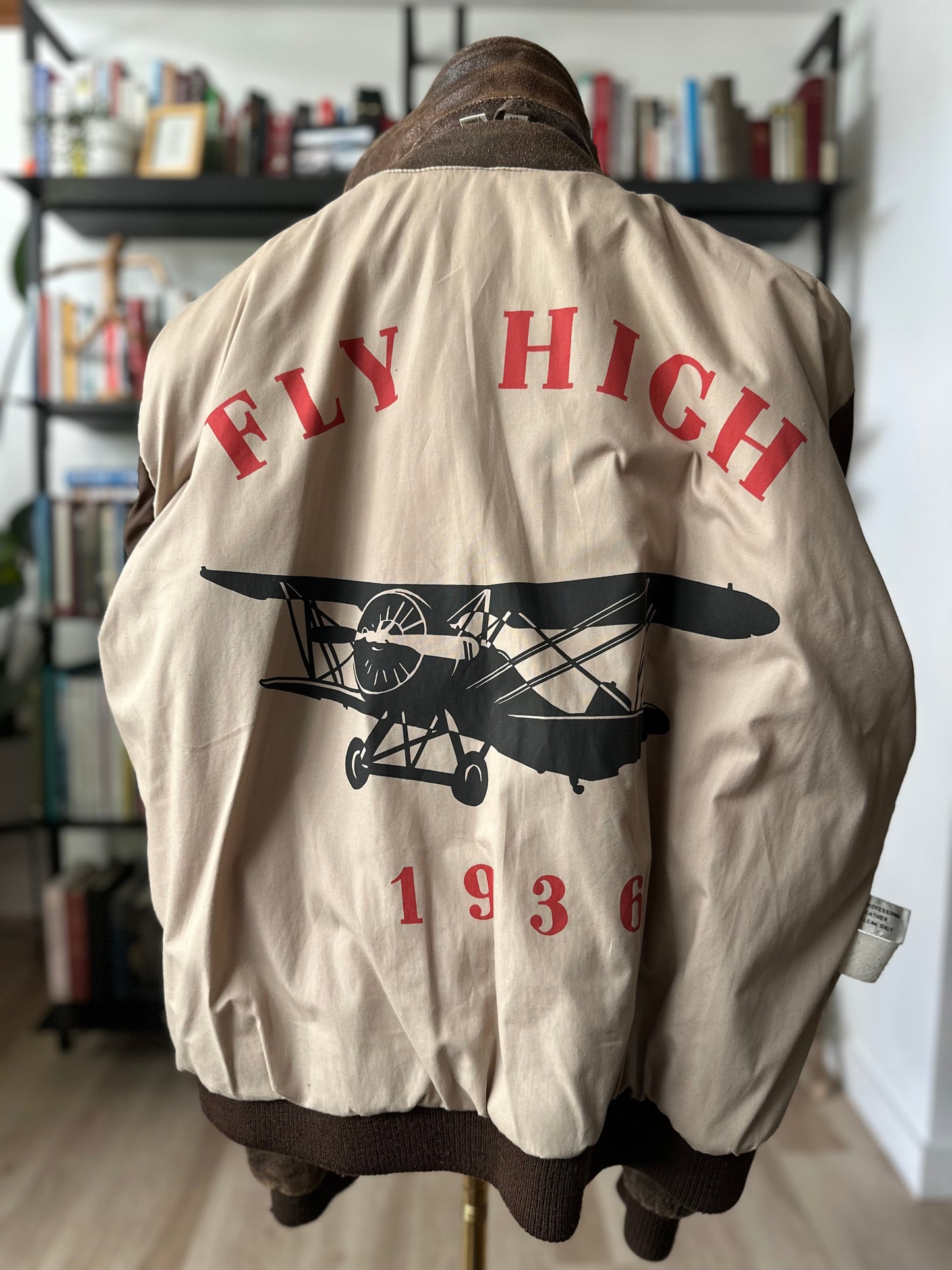 90s Bencat leather flight jacket with patches. Made in Korea