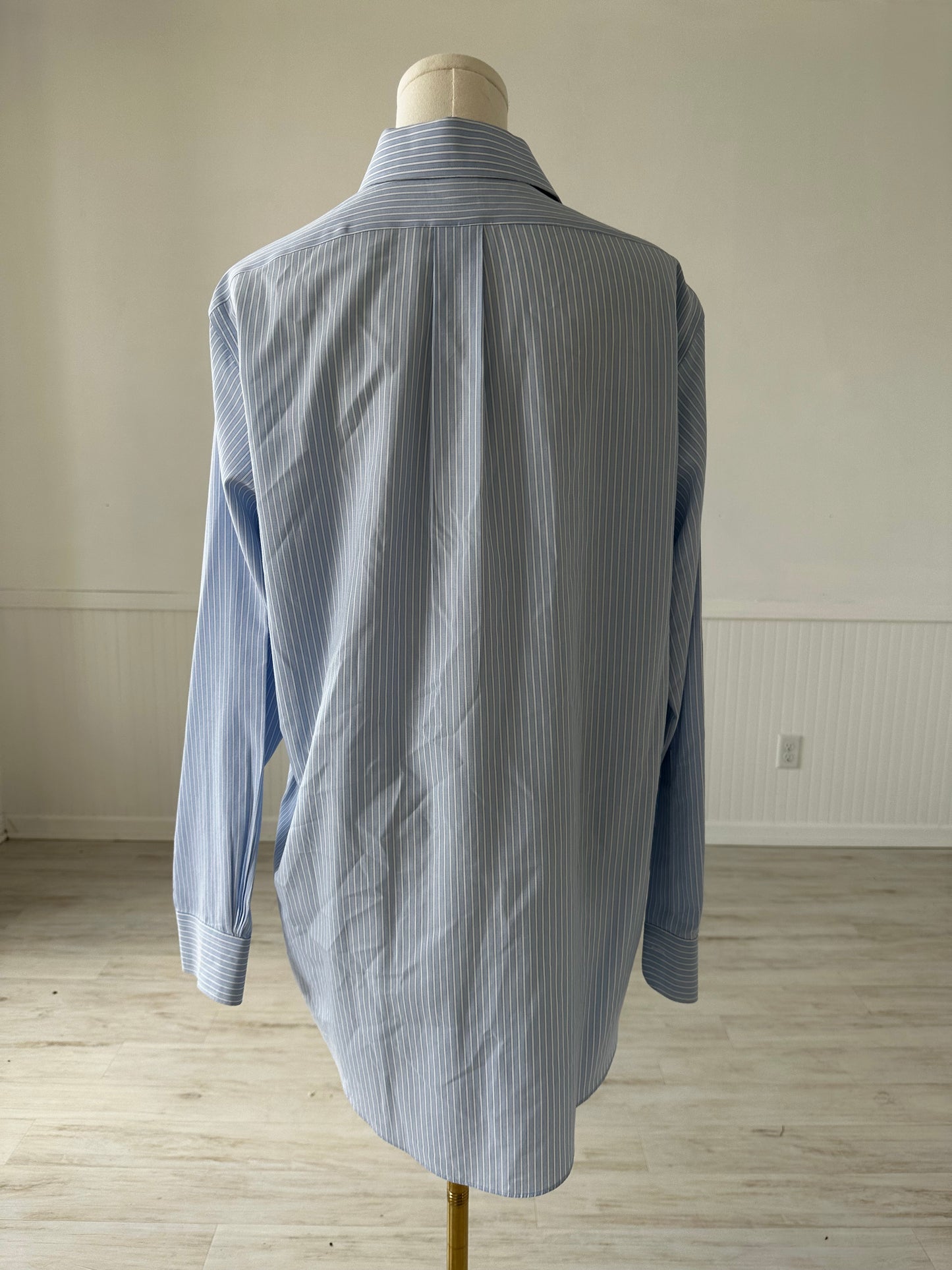 90s Brooks Brothers blue with white stripe button down