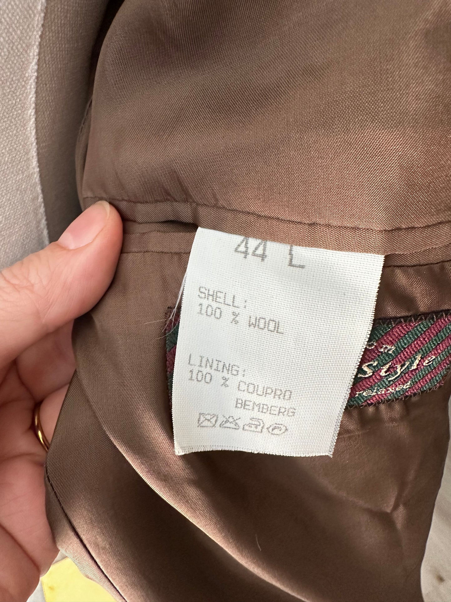 90s Nordstrom Natural Style plaid wool blazer with suede elbow patches