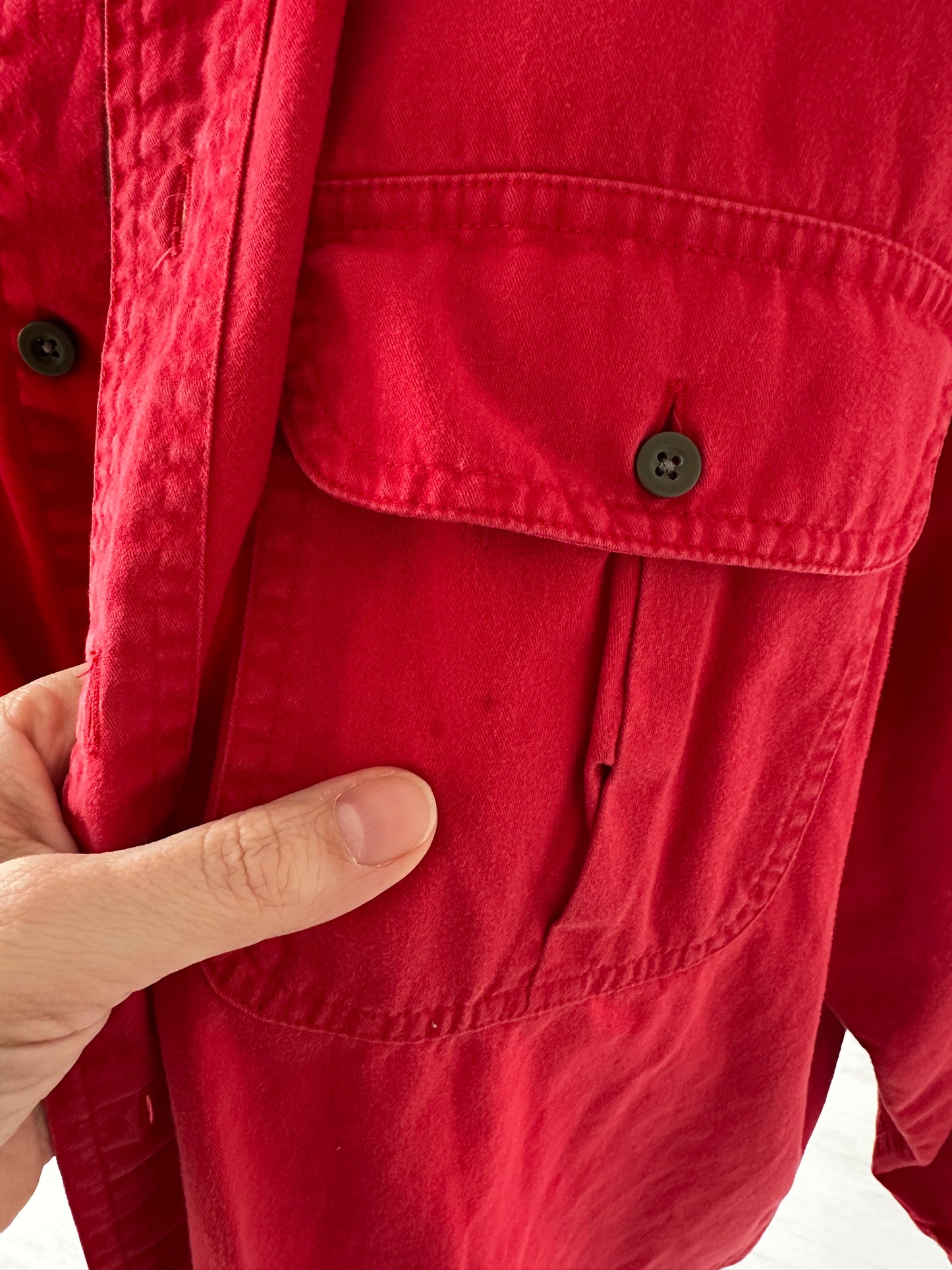 90s JCrew red brushed cotton button down