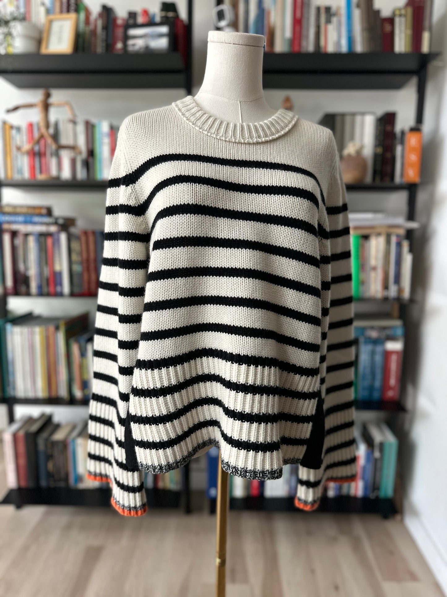 Me+Em wool cashmere striped sweater. Size medium. NWT