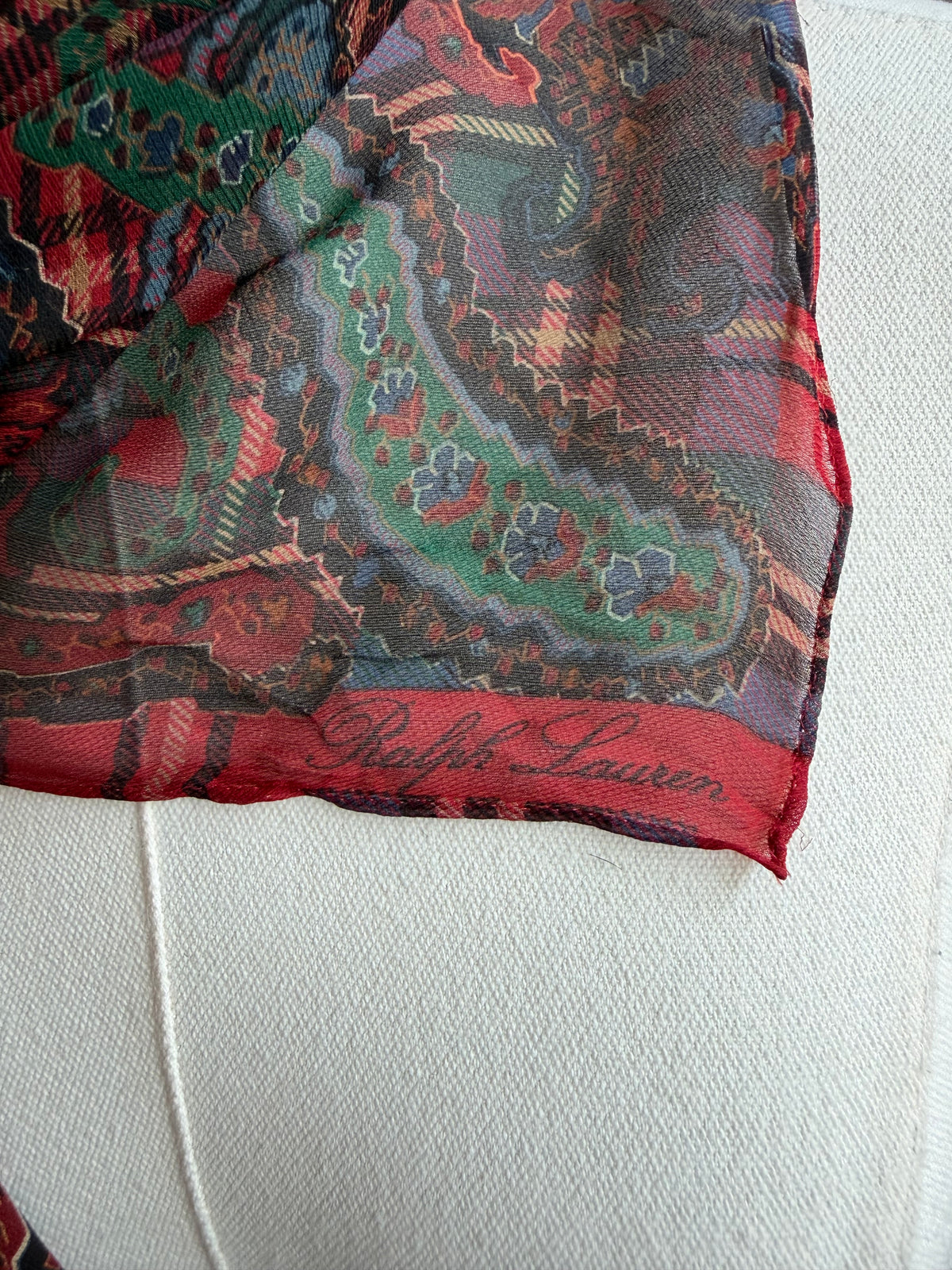 90s Ralph Lauren silk scarf