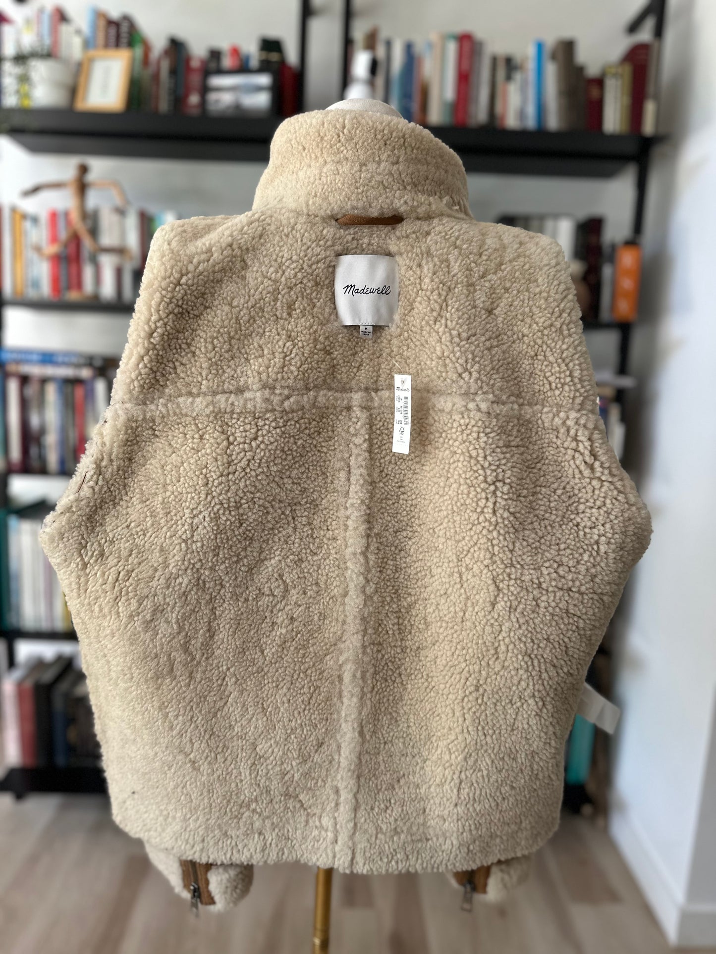 Madewell Oversized Shearling Motorcycle Jacket. NWT. Size Medium. Retails for $748
