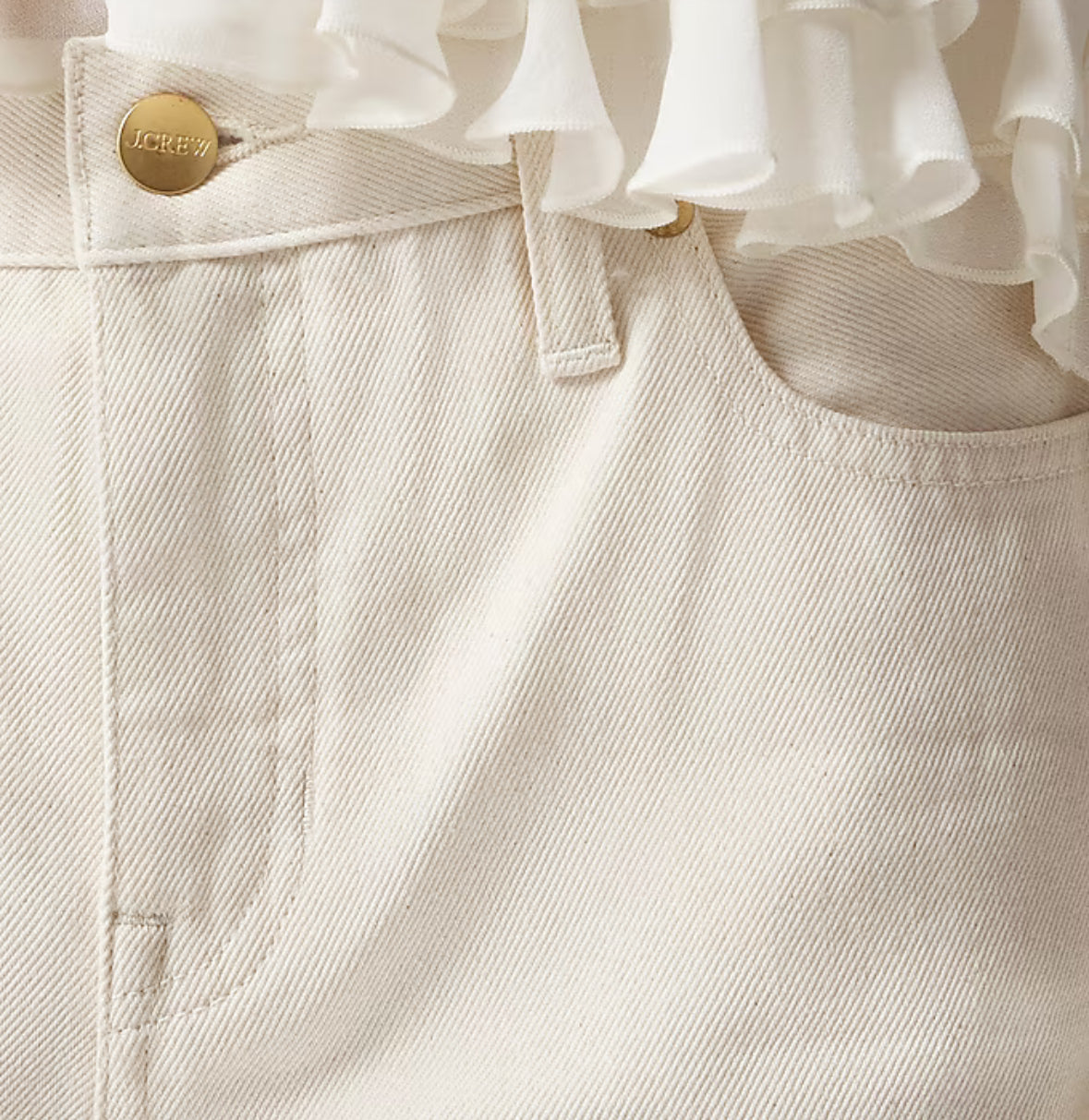 J.Crew Lower-rise wide-leg jean in ecru. Size 29. NWT