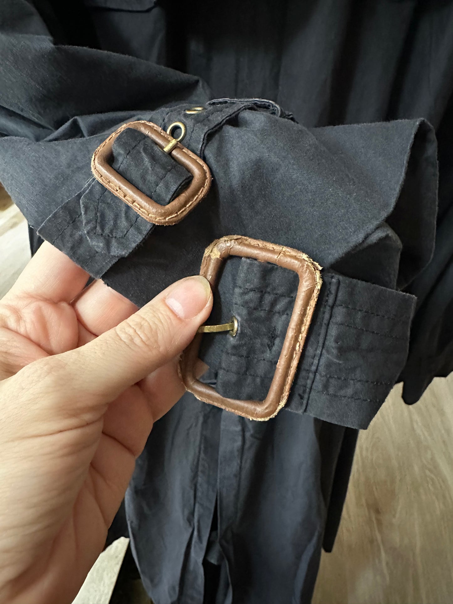90s Polo Ralph Lauren navy light weight trench coat