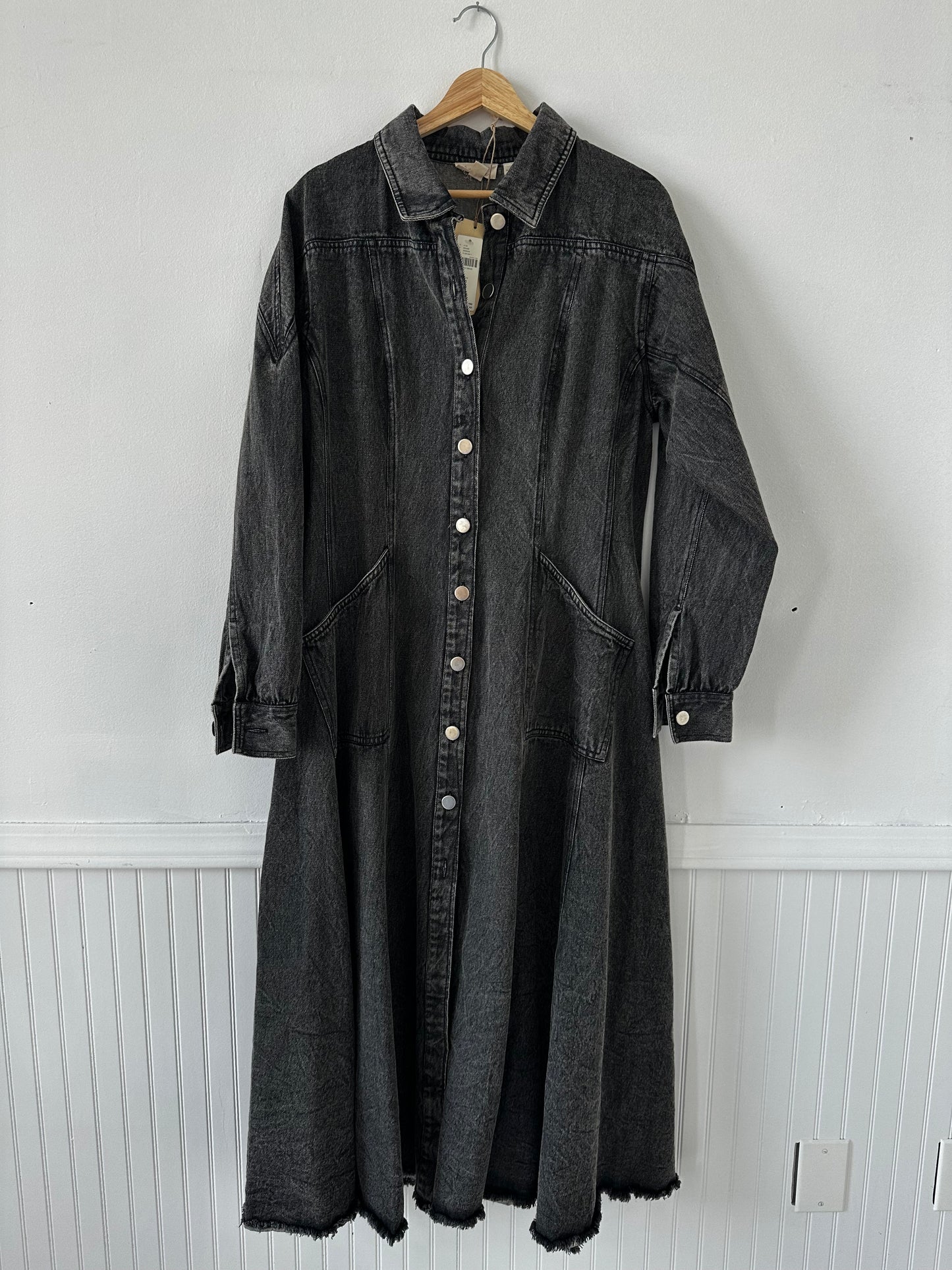 Anthropology black denim dress by Let Them Be. Size medium
