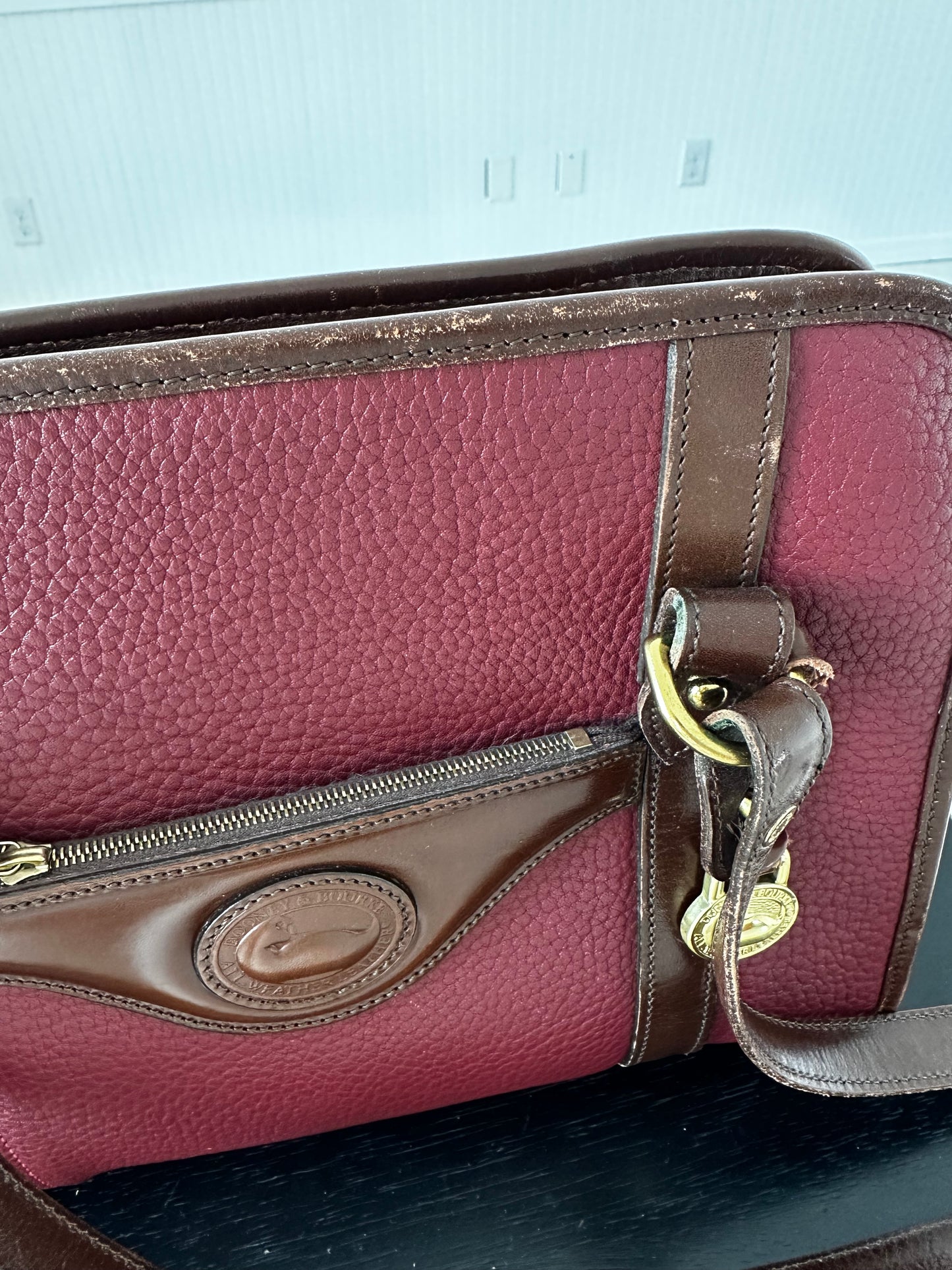 90s Dooney and Bourke zip top satchel in merlot wine