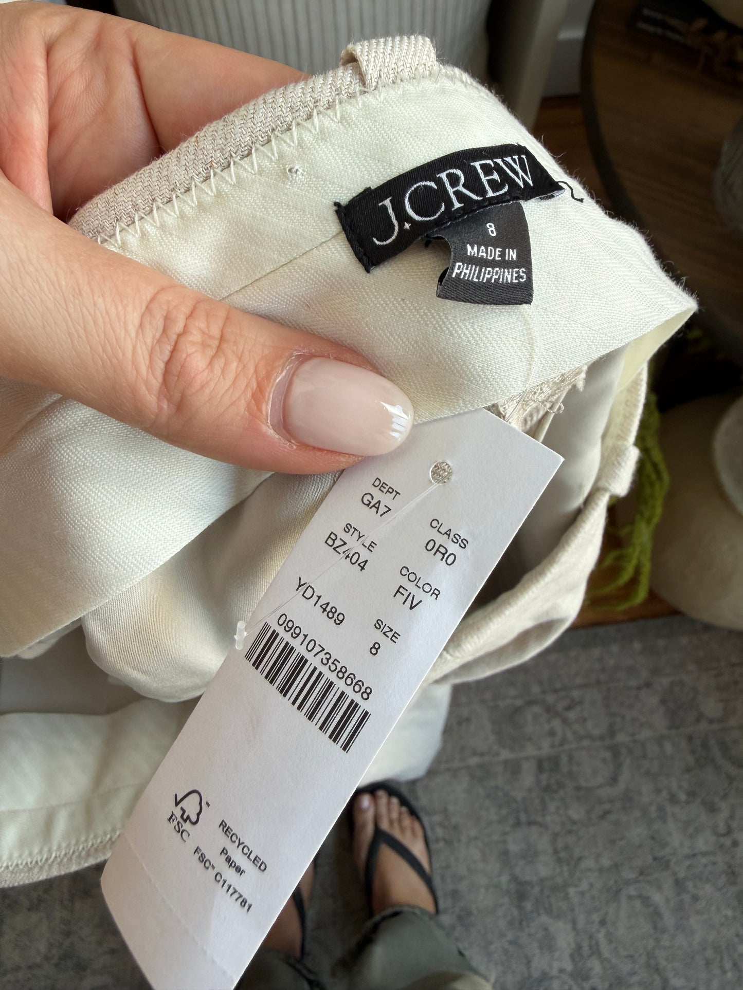 JCrew Carolina flare stretch linen blend and matching blazer. Pants in an 8 and jacket in a 10 (jacket runs small). NWT