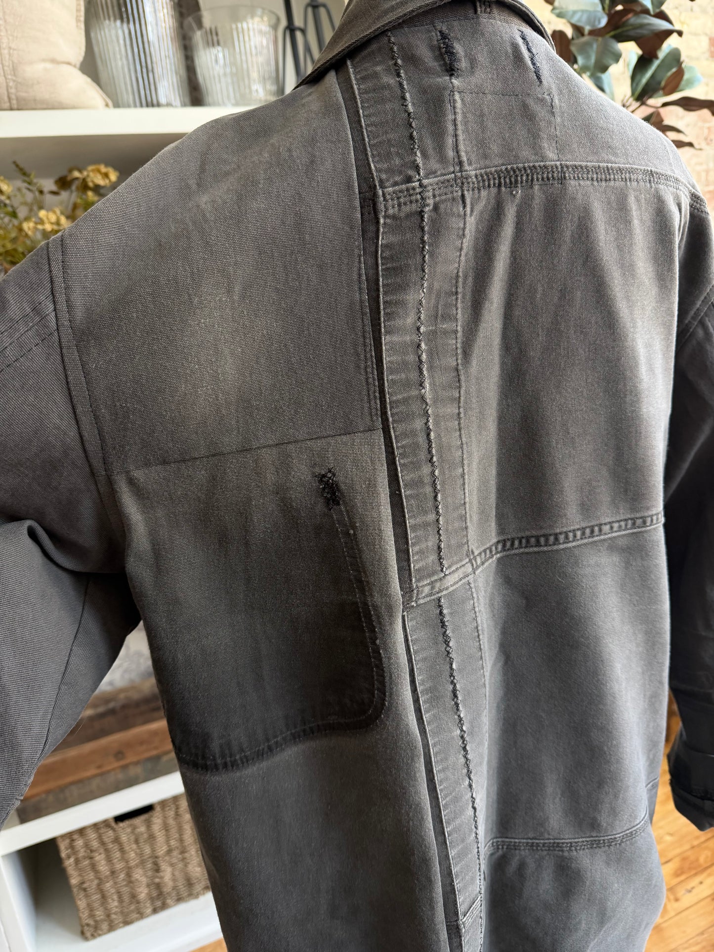 Gray Carhart Reworked Chore Coat. Size Medium