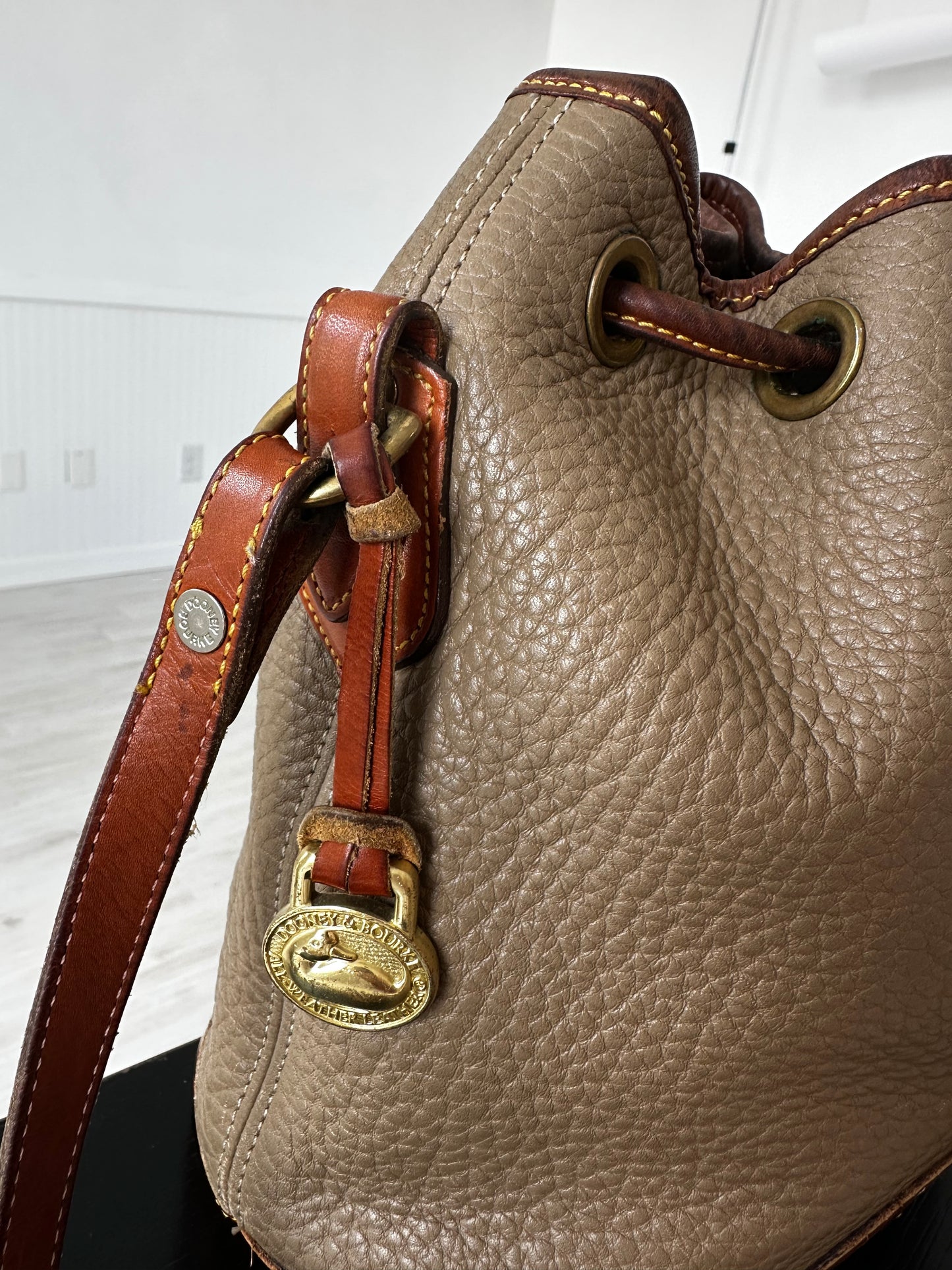 90s Dooney and Bourke drawstring bucket bag